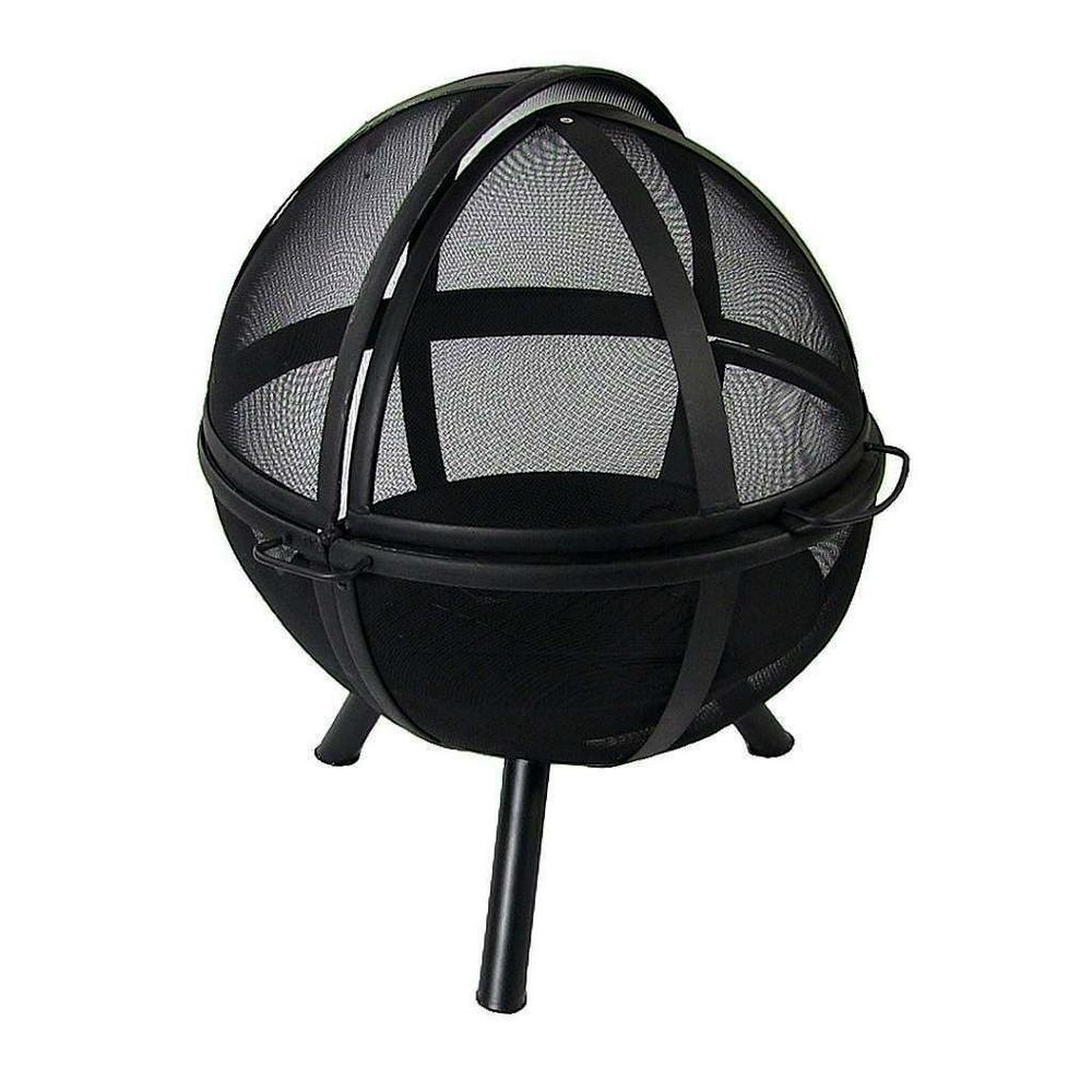 Sunnydaze Decor Flaming Ball 30 in. x 36 in. Round Steel Wood Burning Fire Pit in Black with Cover - Home Depot