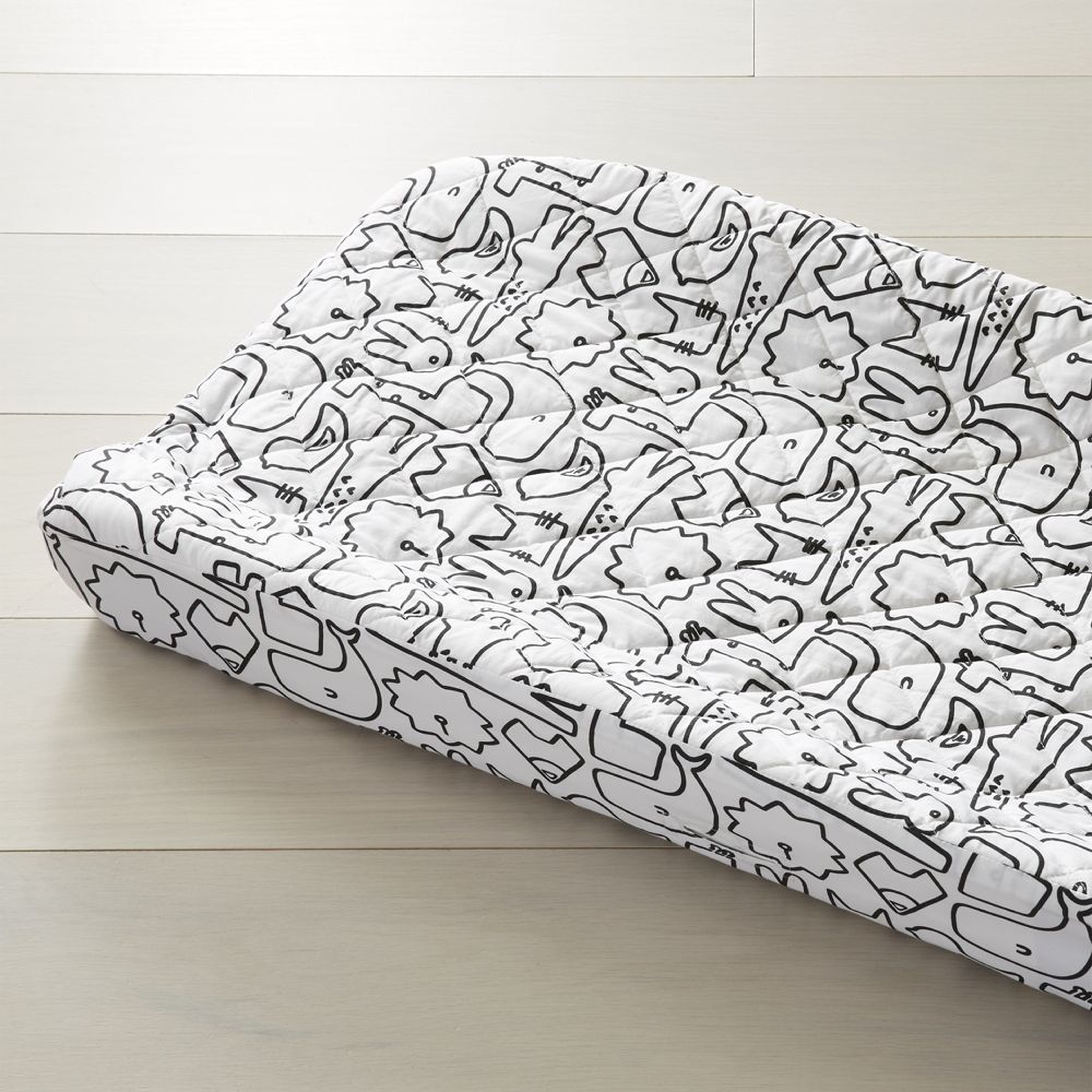Black and White Animal Changing Pad Cover - Crate and Barrel