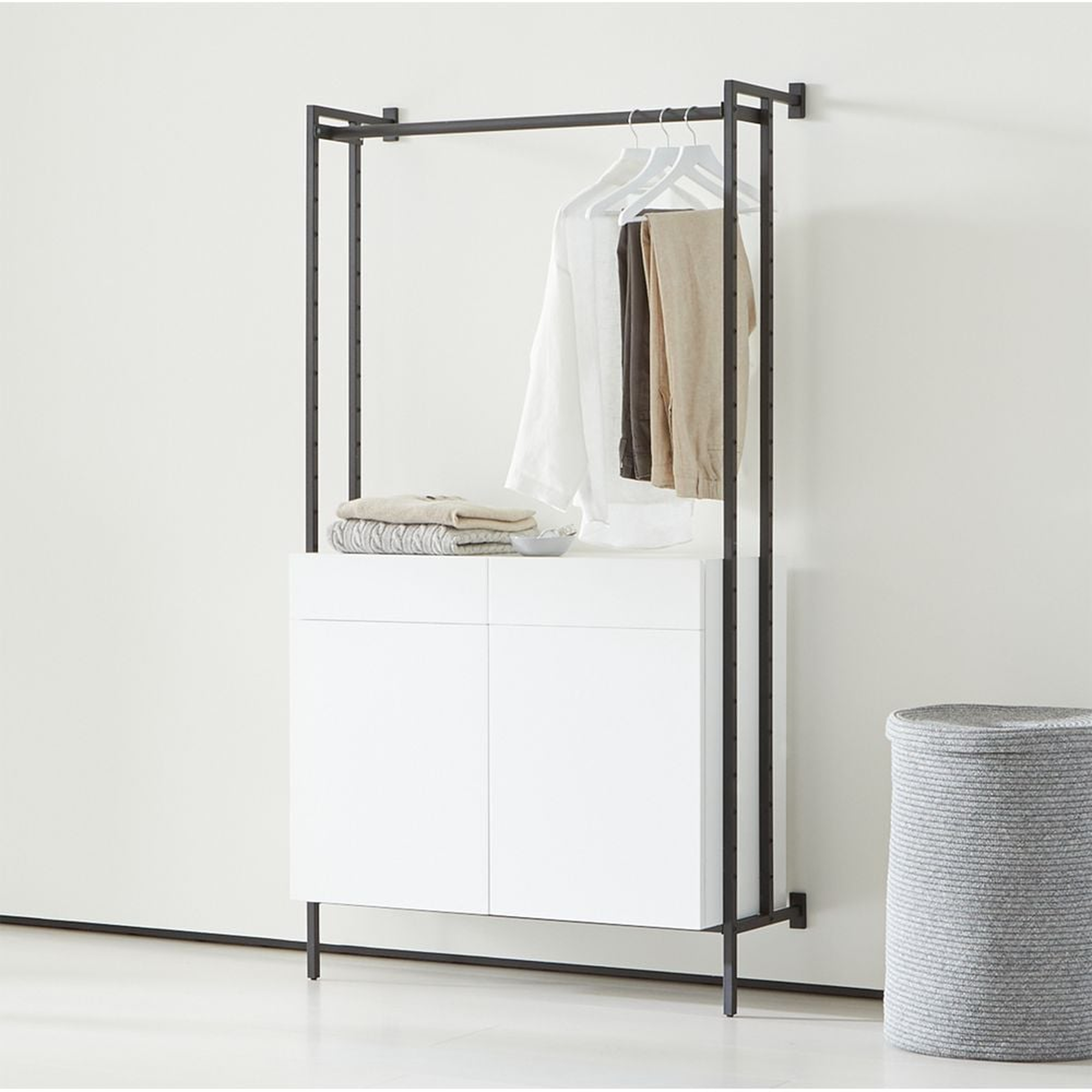 Flex Modular Closed Storage Cabinet with Clothing Bar - Crate and Barrel