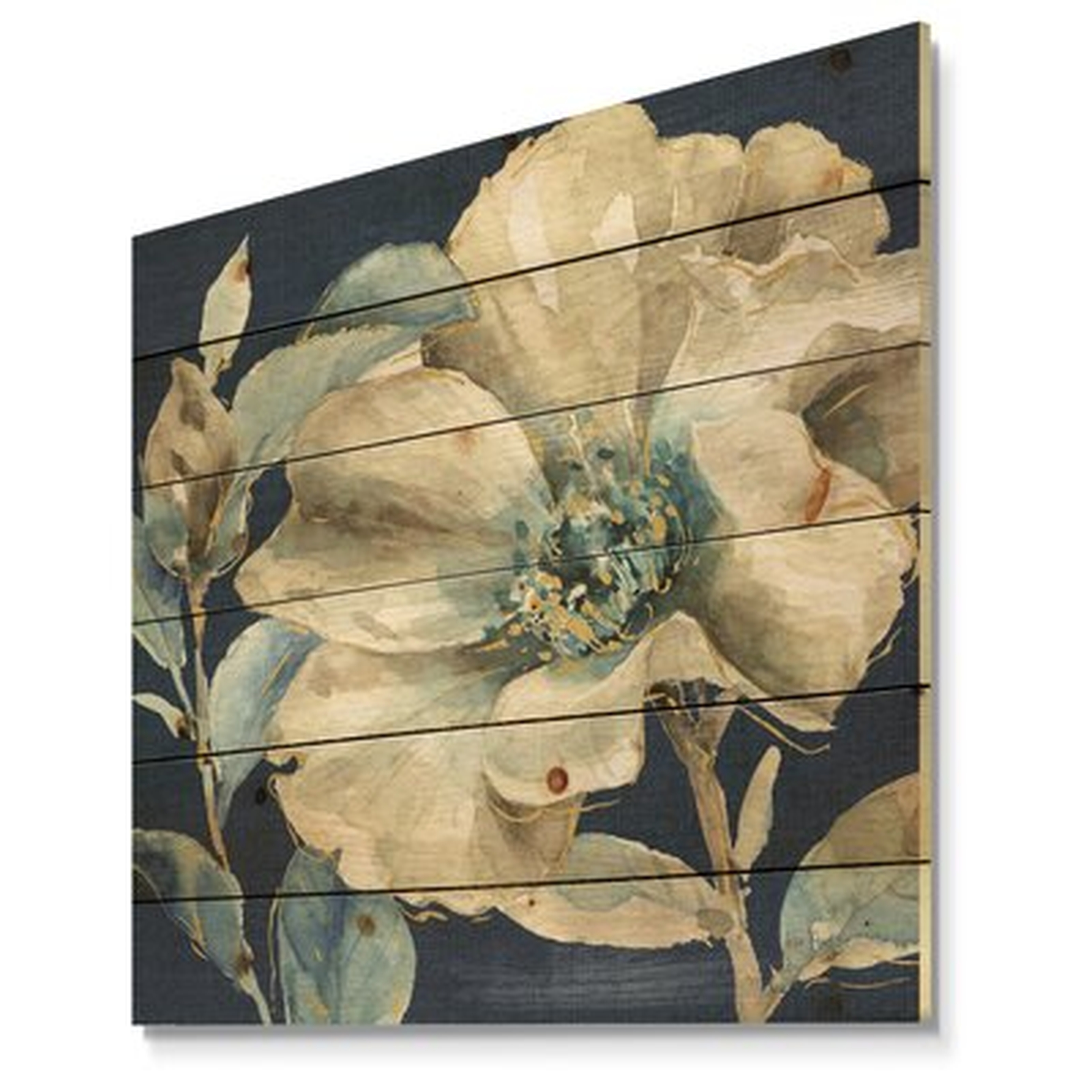 Farmhouse 'Flower I' Print on Wood - Wayfair