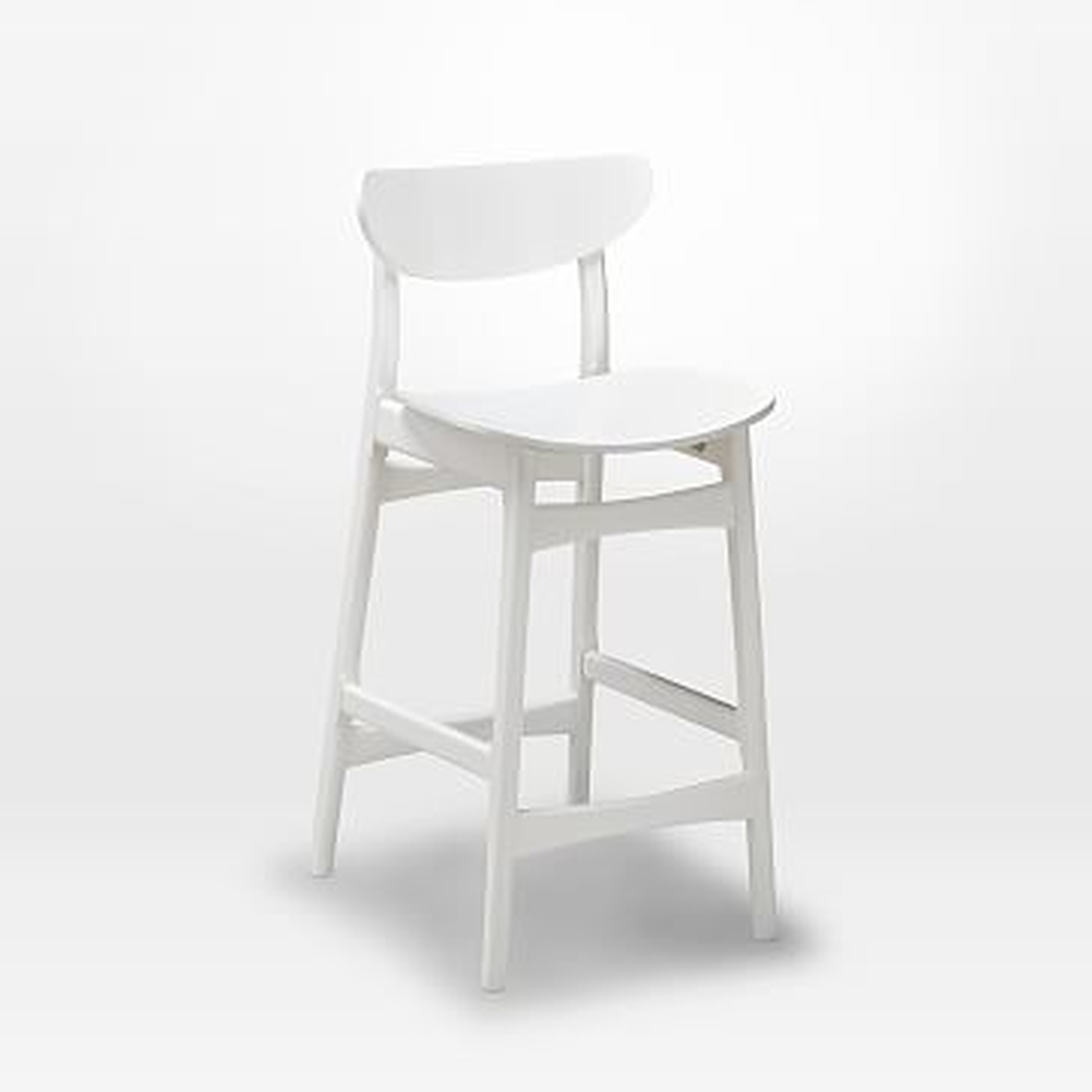 Classic Cafe Lacquer Counter Stool, White Lacquer - West Elm