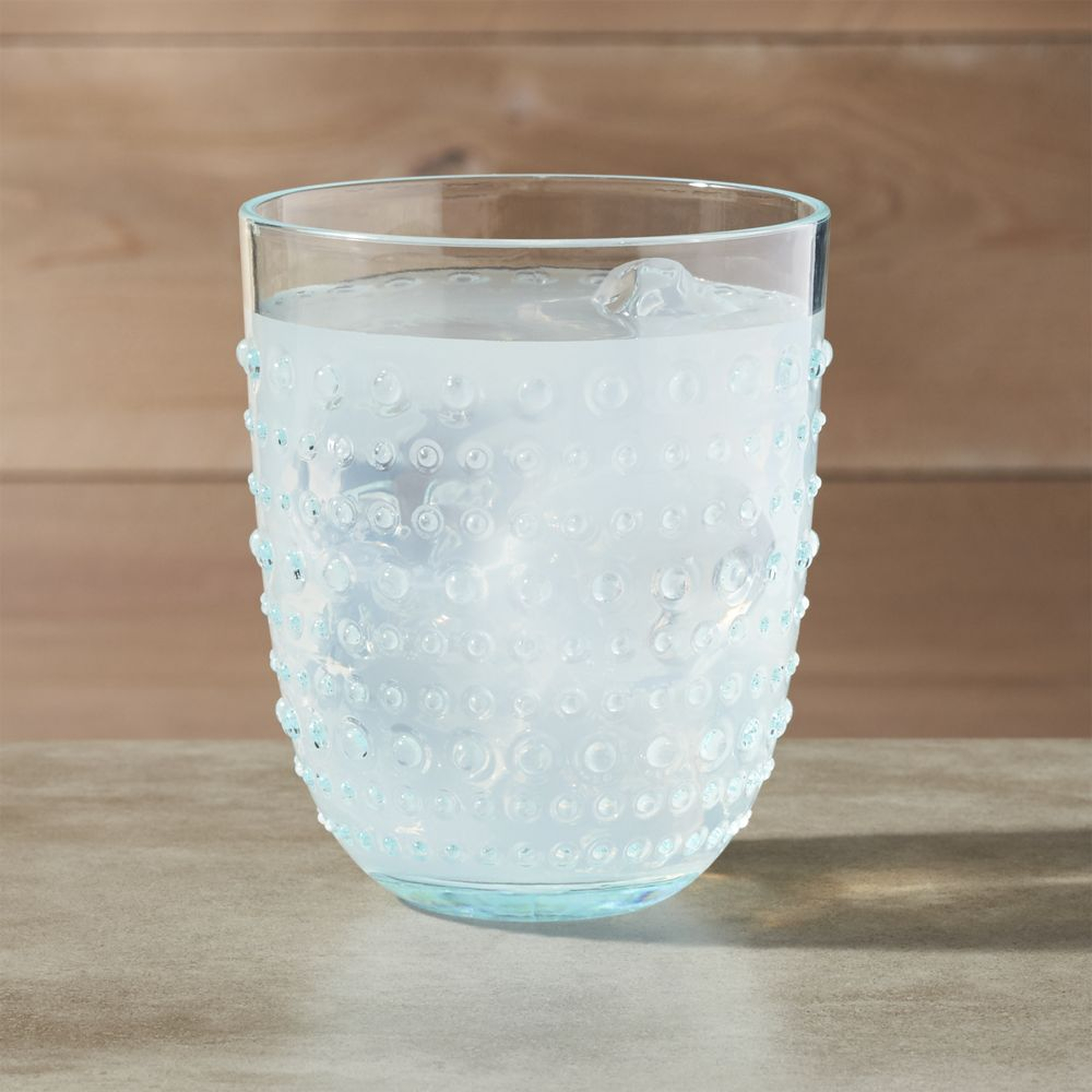 Dottie Aqua Acrylic Drink Glass - Crate and Barrel