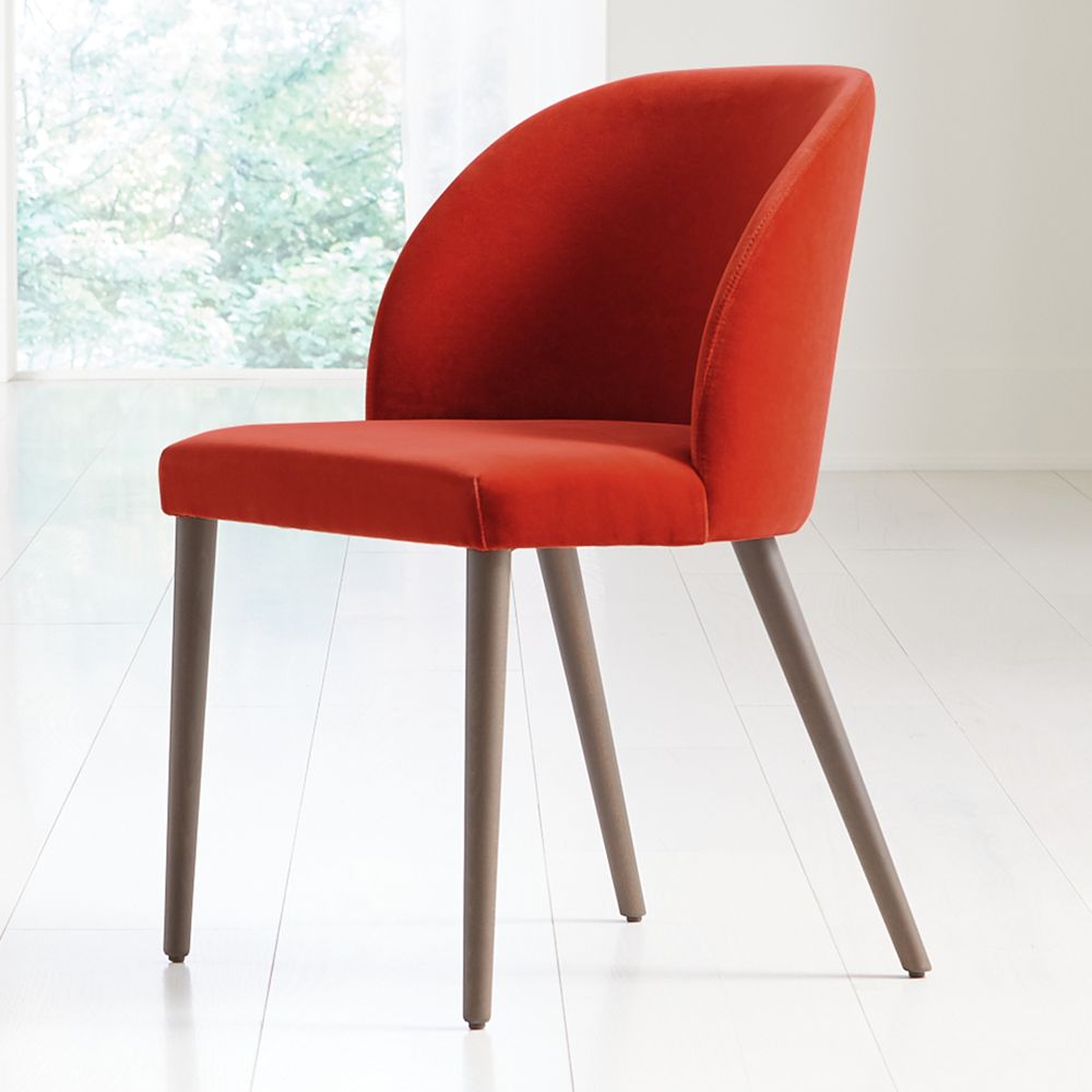 Camille Spice Velvet Dining Chair - Crate and Barrel