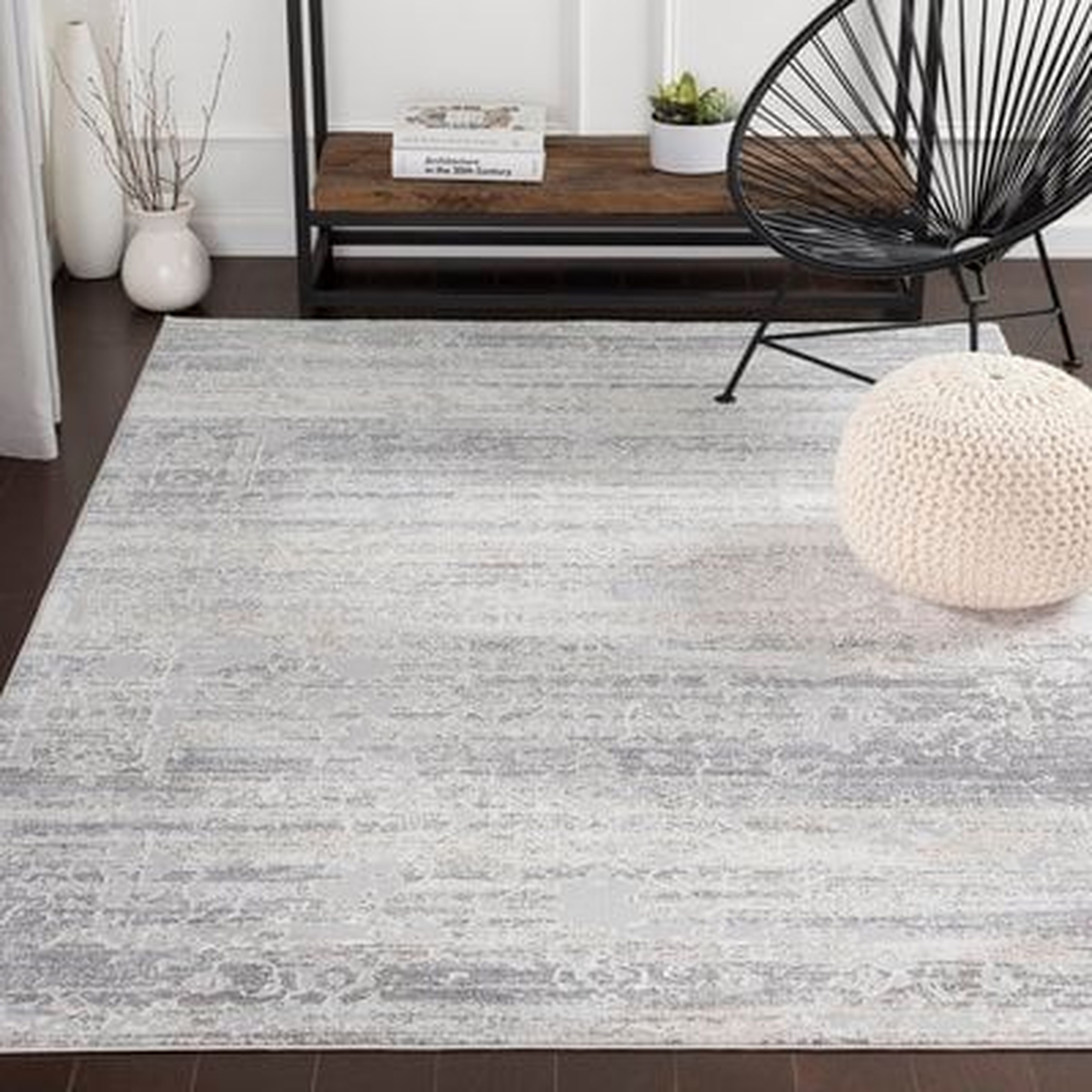 Heger Distressed Silver Gray/White Area Rug - Wayfair