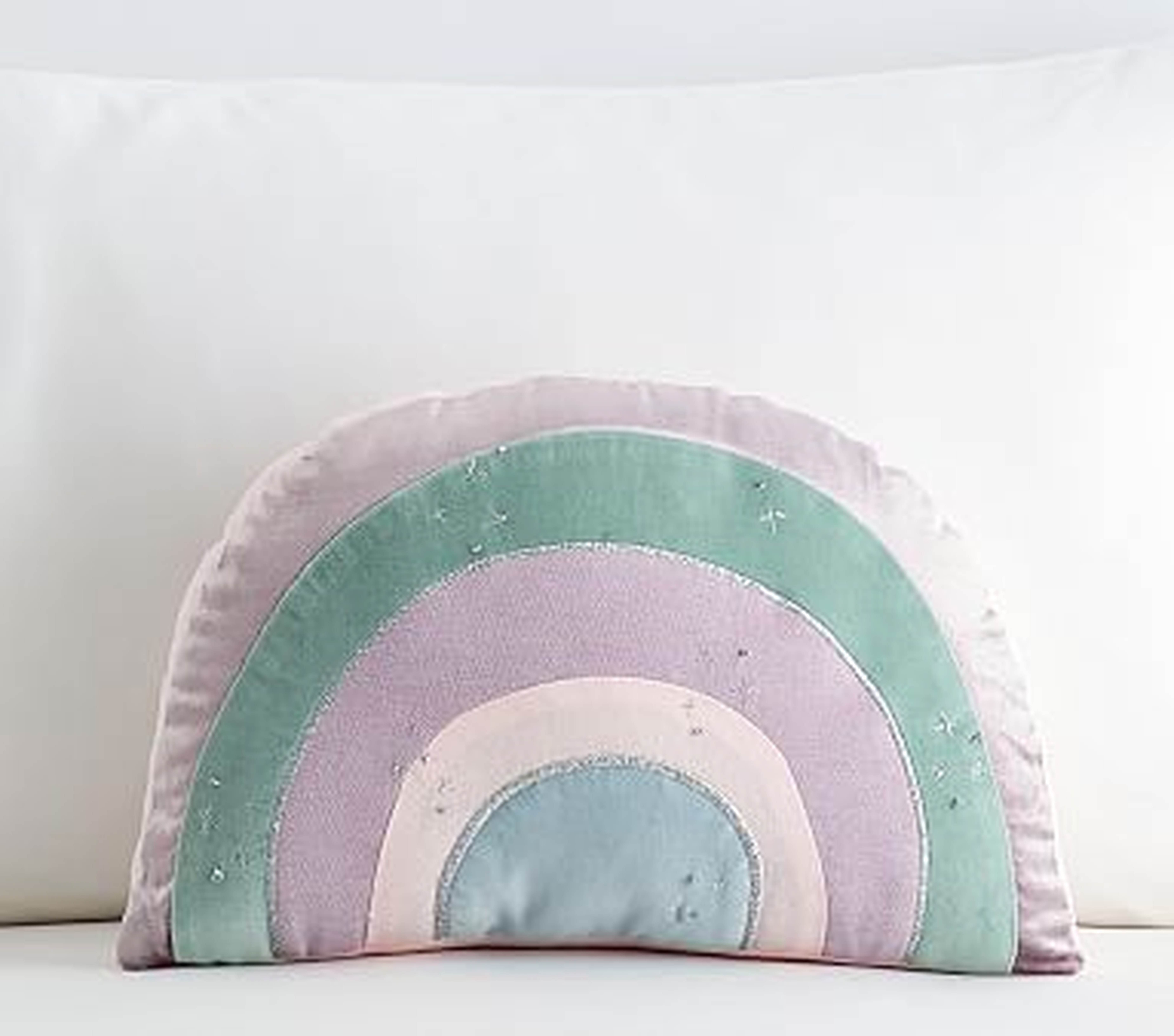 Shaped Rainbow Pillow, 11x16 Inches, Lavender Multi Cl - Pottery Barn Kids