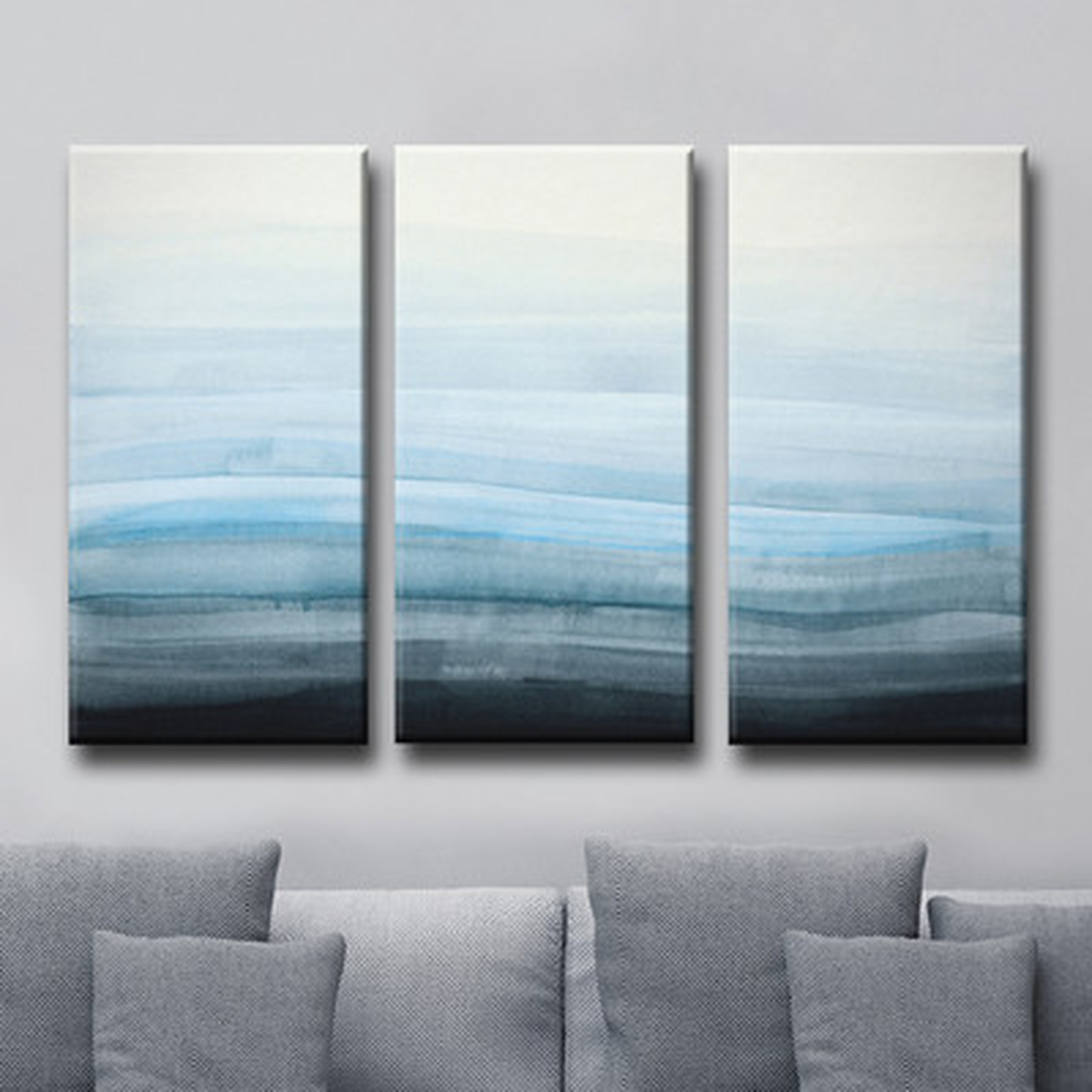 Coastal Mist - 3 Piece Wrapped Canvas Painting Print Set - AllModern