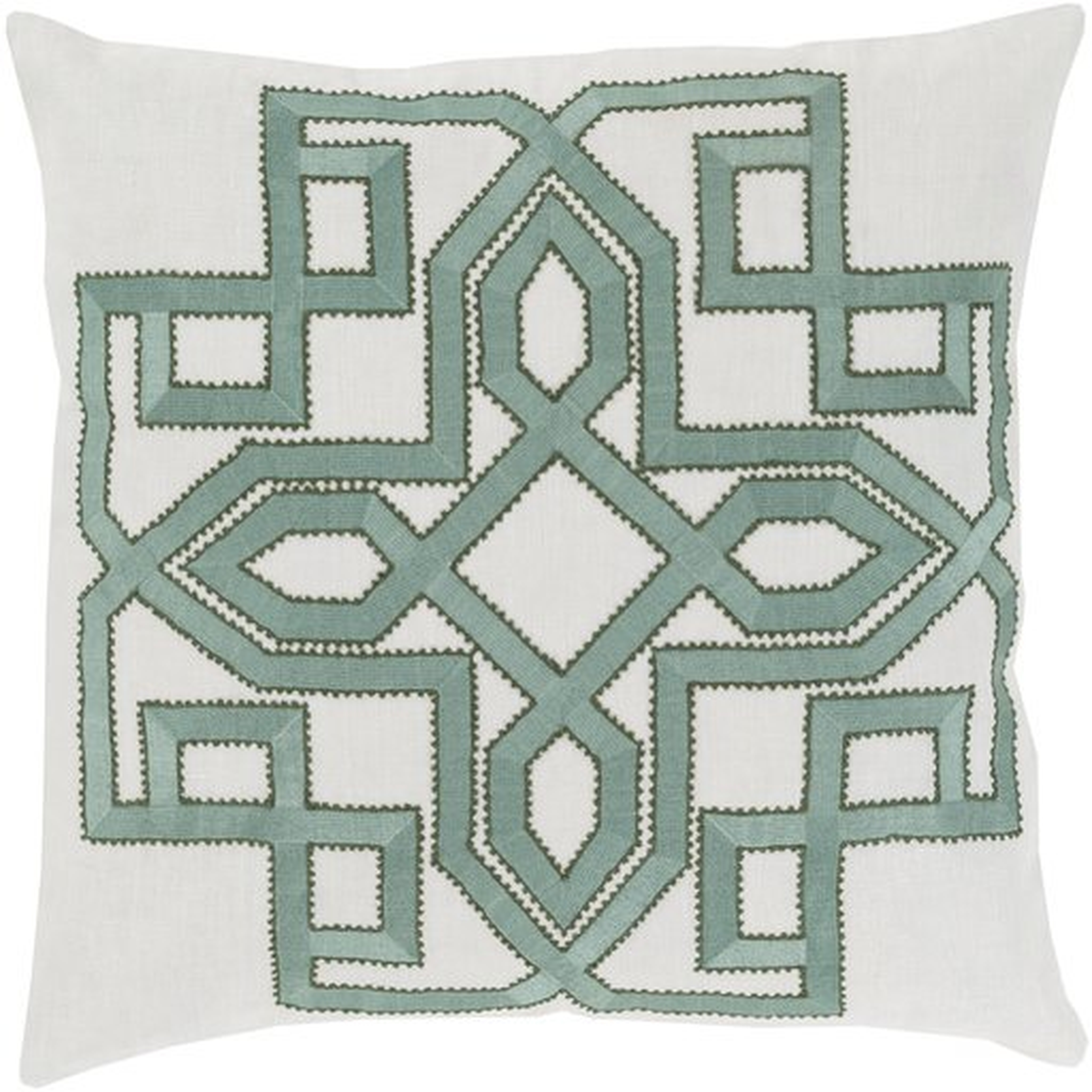 Gatsby Throw Pillow, 22" x 22", with down insert - Surya