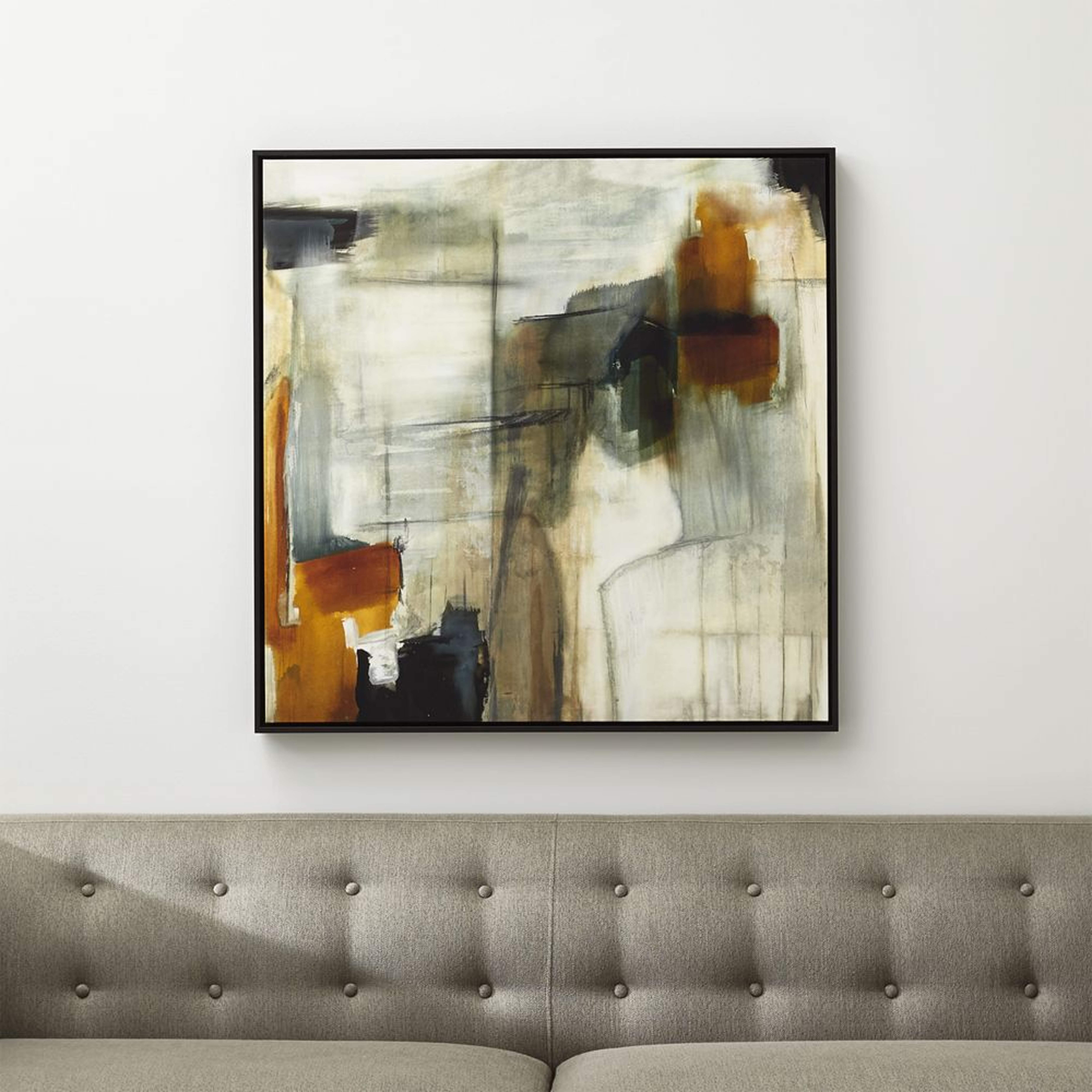 "Sand Storm" Framed Abstract Wall Art Print 36"x2" by Beverly Fuller - Crate and Barrel
