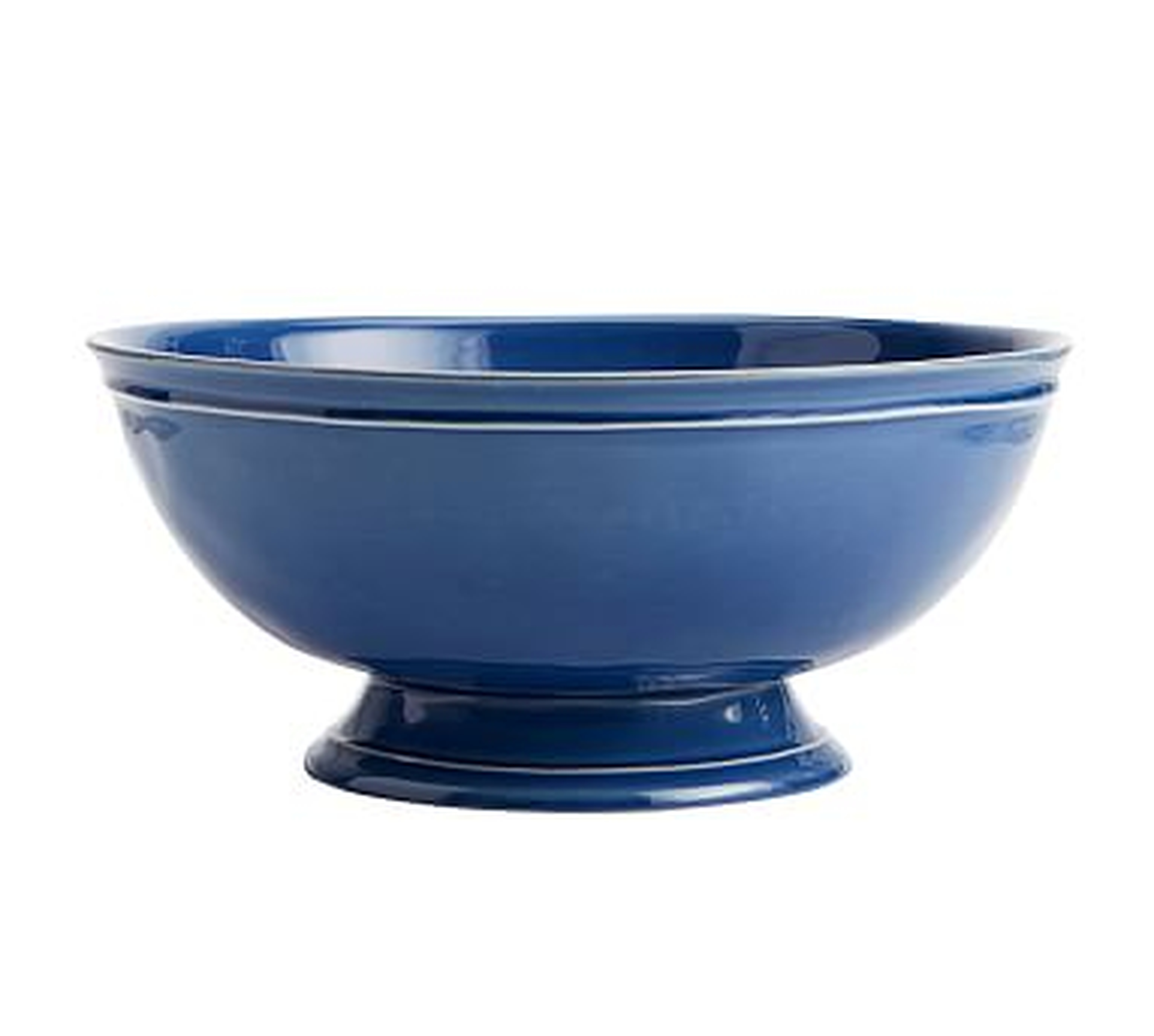 Cambria Stoneware Footed Serving Bowl, Large (12.5"dia. x 5.5"H) - Ocean Blue - Pottery Barn