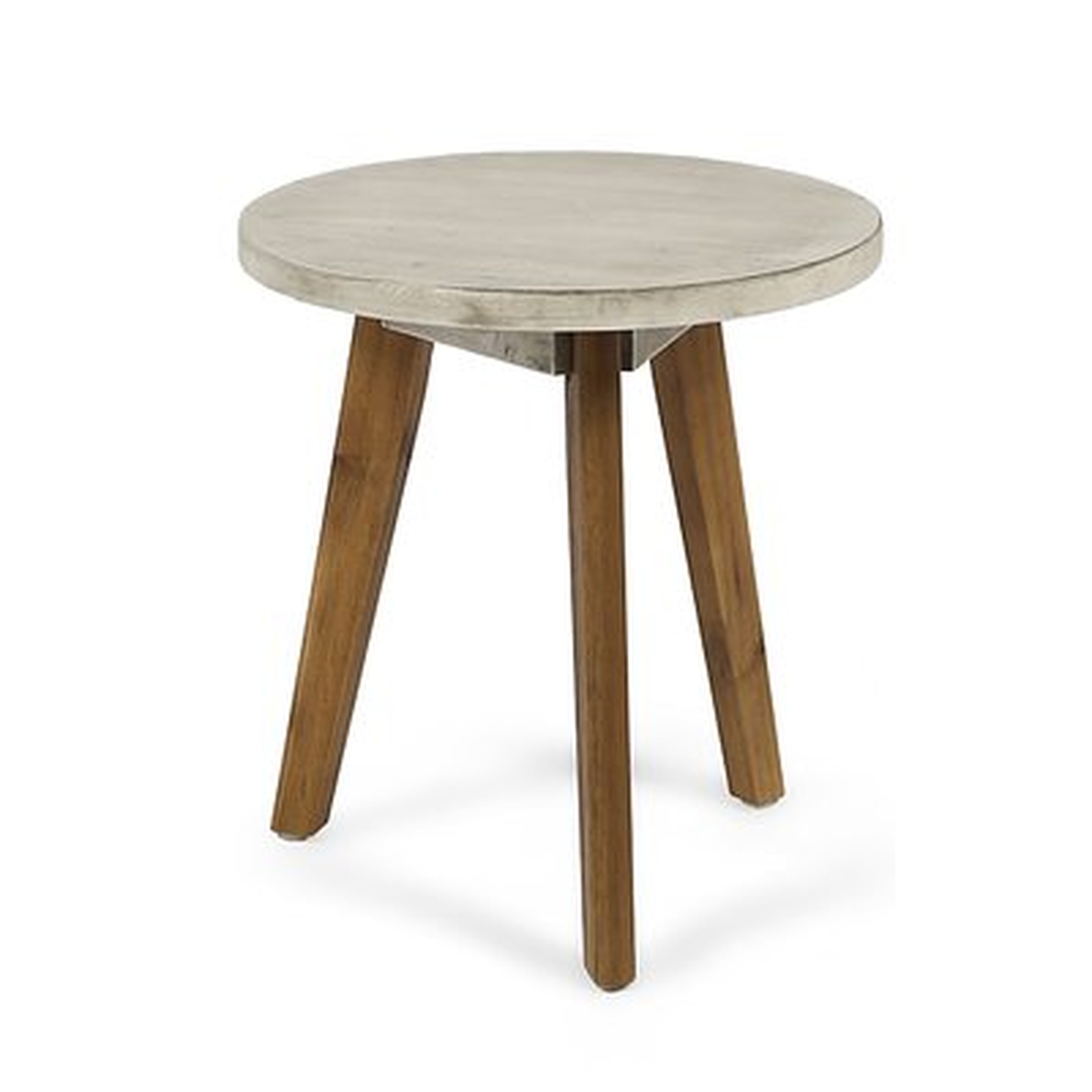 Humphries Solid Wood 3 Legs End Table, Light Gray & Natural - Wayfair