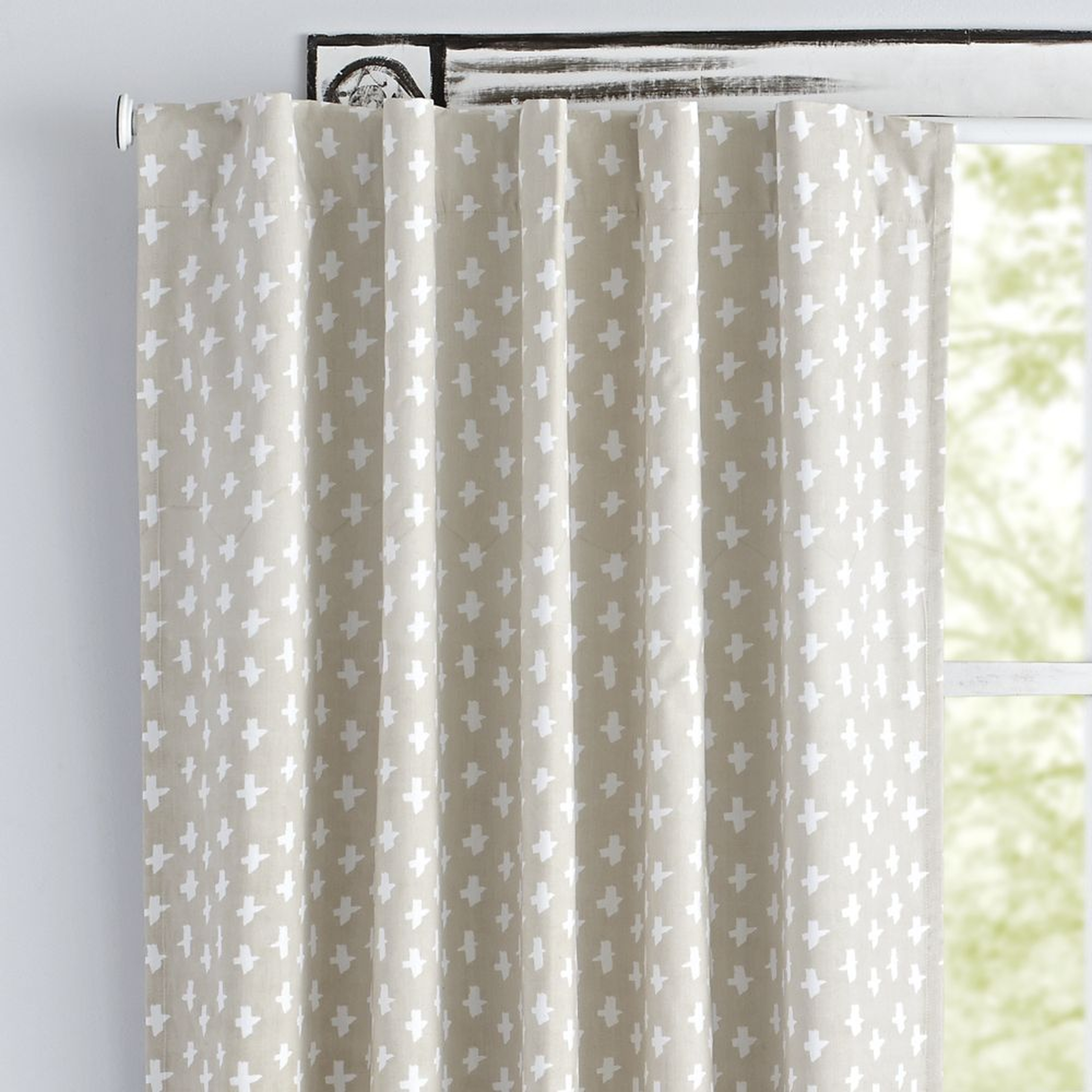 Freehand 84" Beige Blackout Curtain - Crate and Barrel