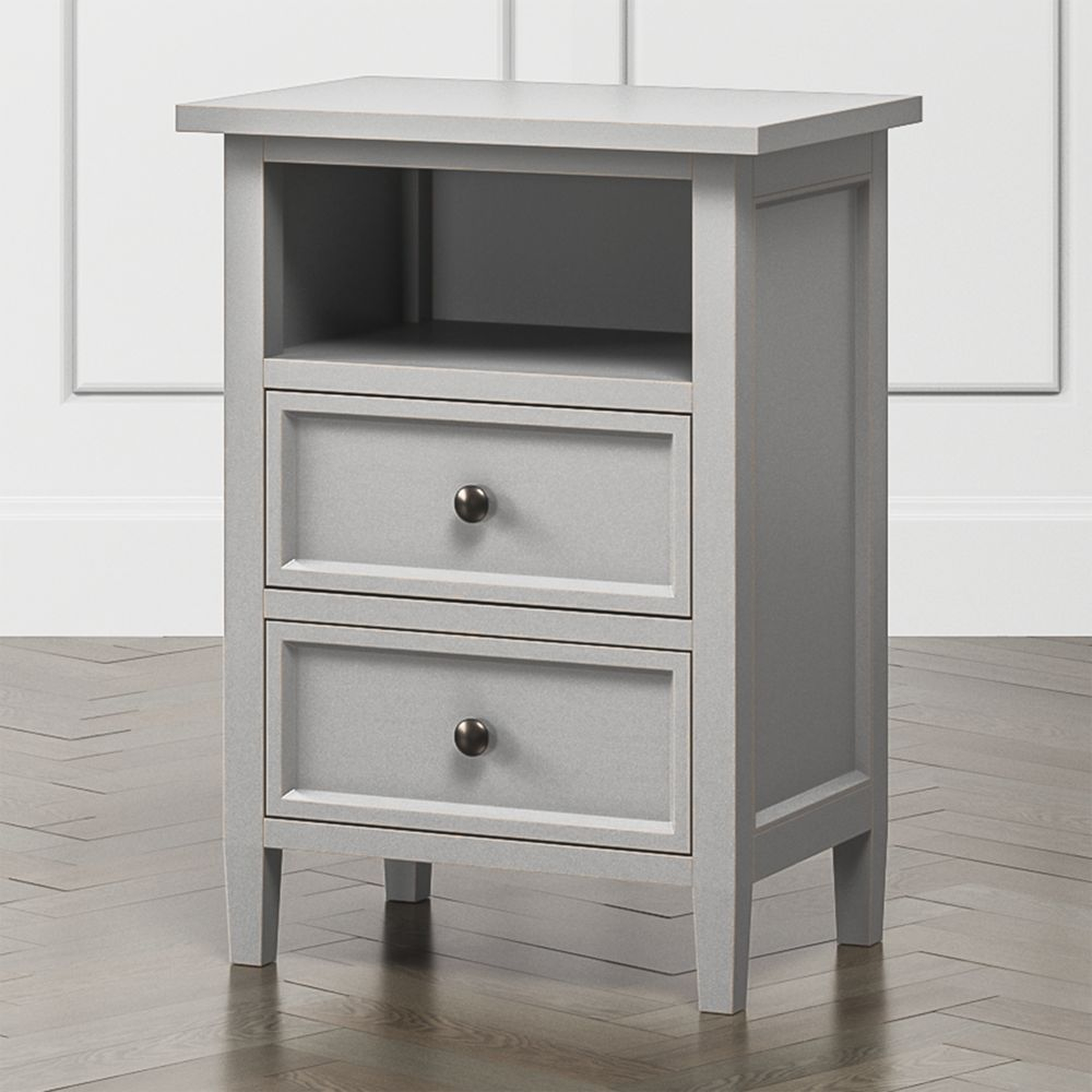 Harbor Grey 2-Drawer Nightstand - Crate and Barrel