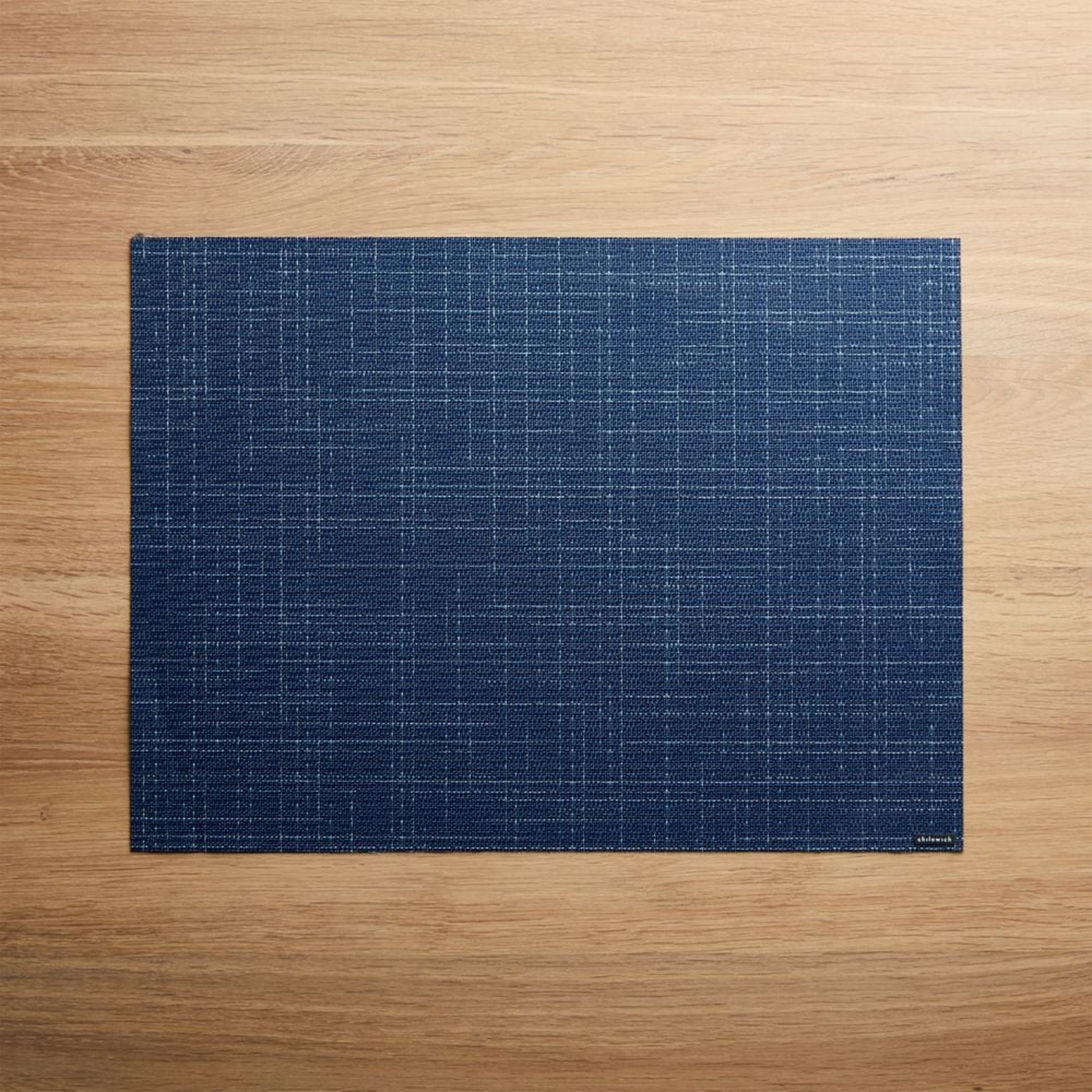 Chilewich ® Rectangular Charm Navy Blue Easy-Clean Vinyl Placemat - Crate and Barrel