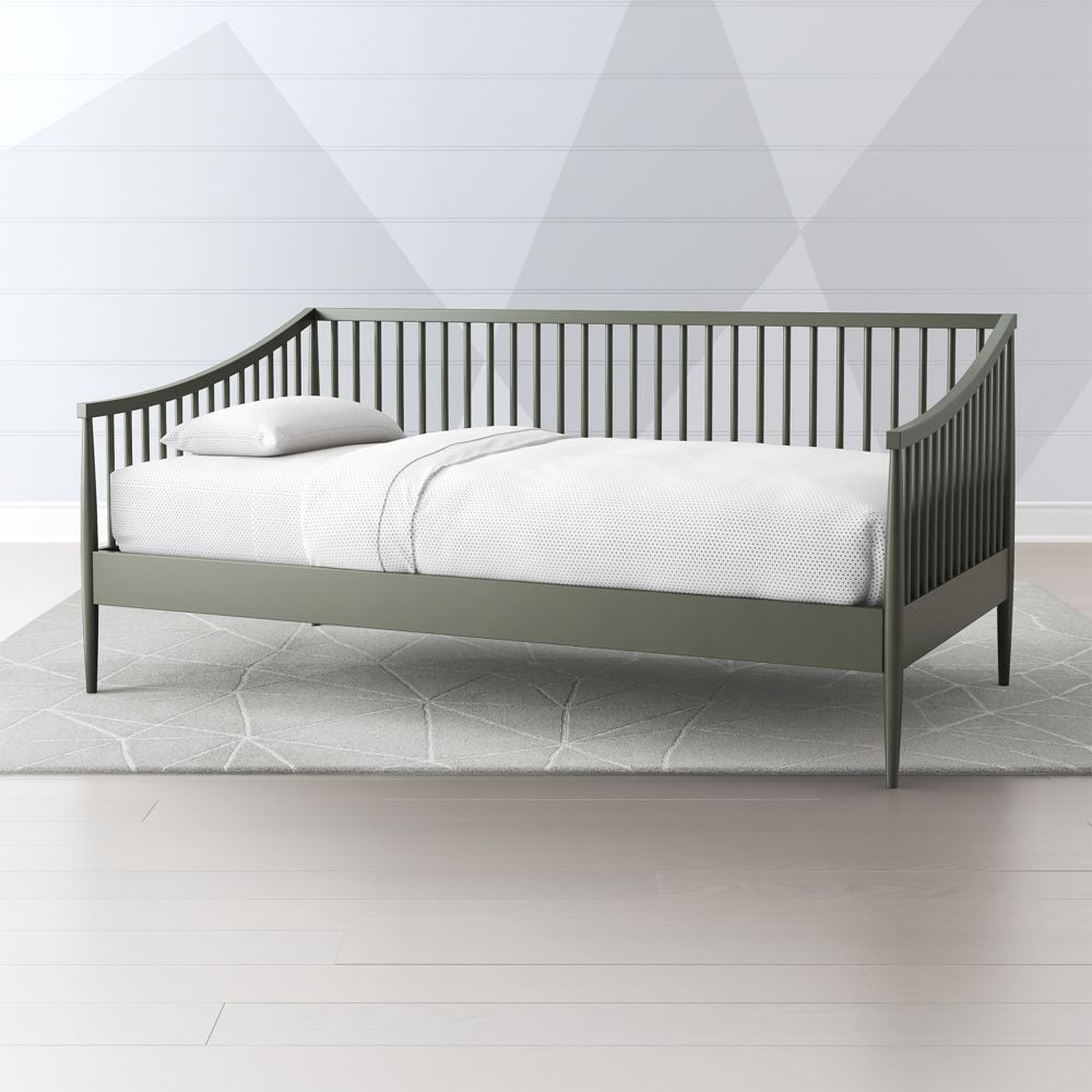Hampshire Olive Green Spindle Wood Kids Daybed - Crate and Barrel
