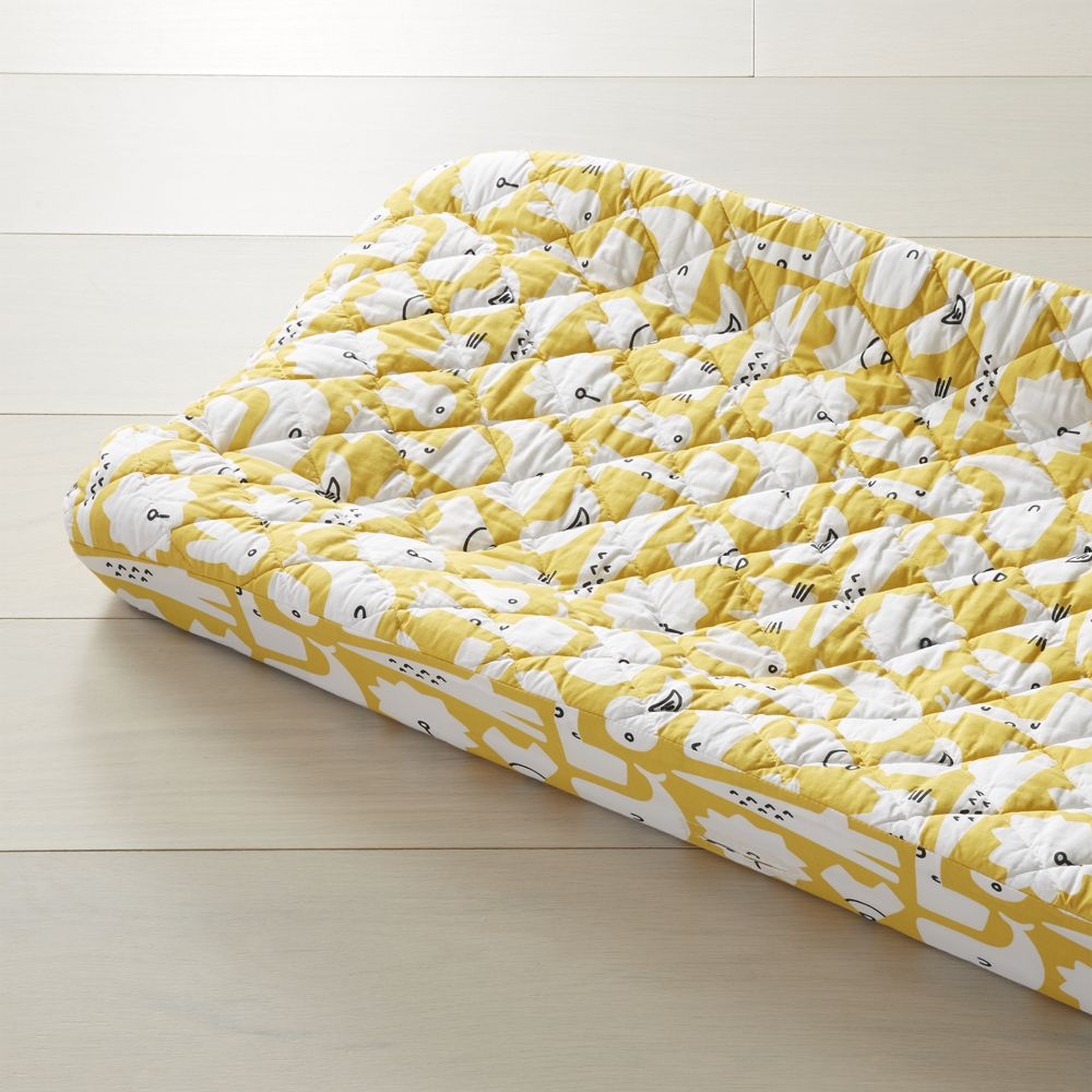 Yellow Animal Changing Pad Cover - Crate and Barrel