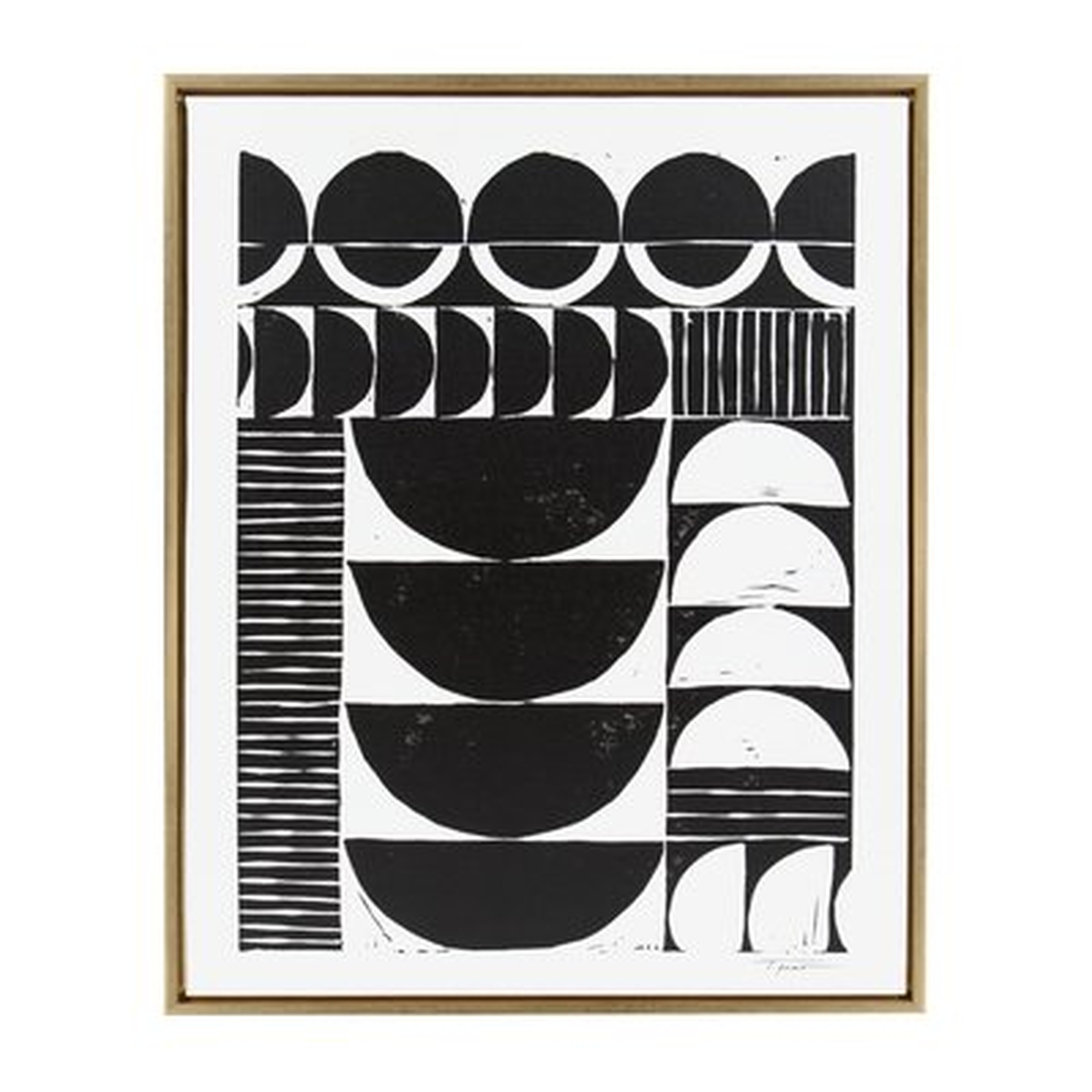Sylvie Modern Circular Block by Statement Goods - Floater Frame Graphic Art Print on Canvas - AllModern