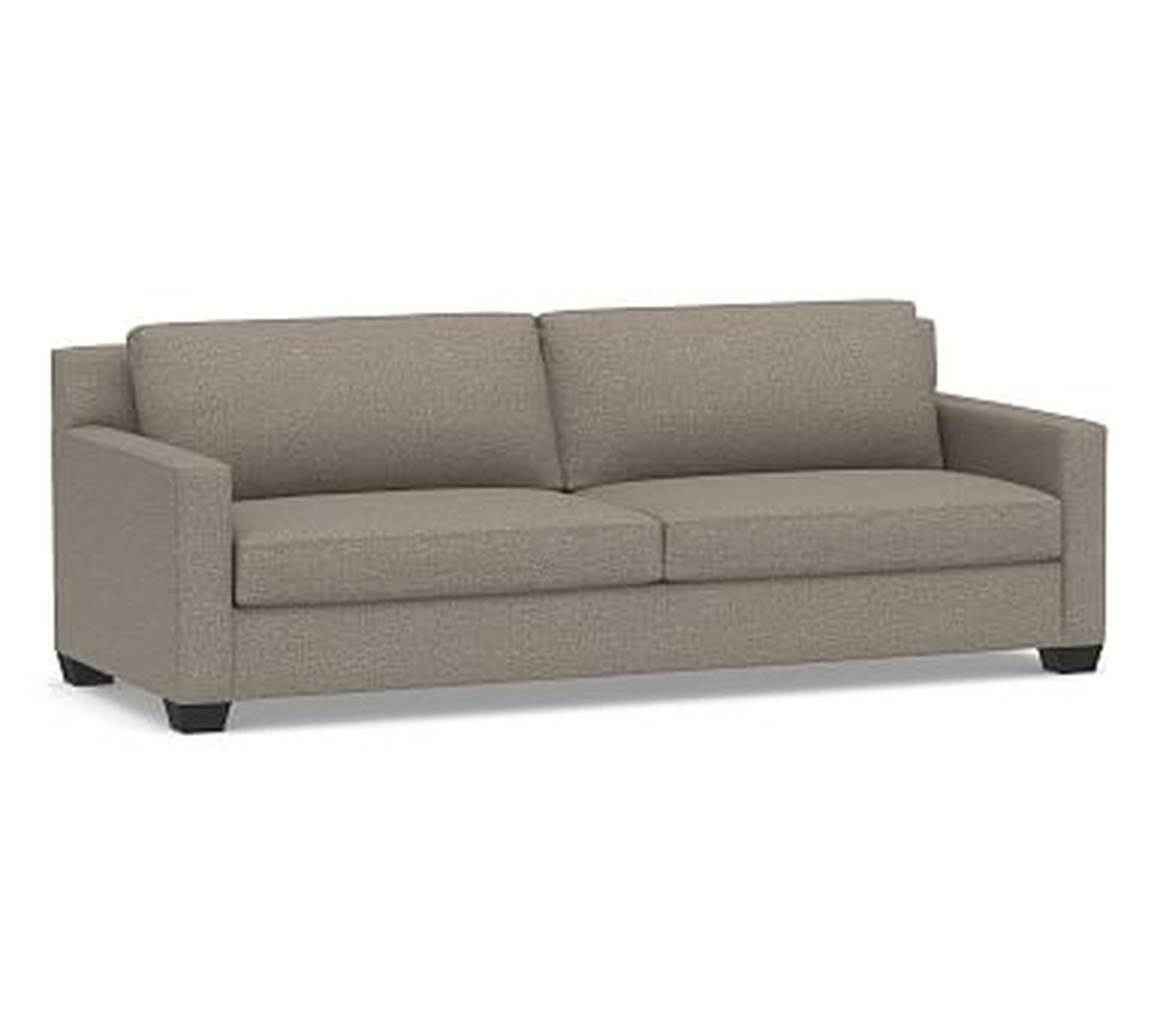 York Square Arm Upholstered Grand Sofa 95.5", Down Blend Wrapped Cushions, Performance Chateau Basketweave Light Gray - Pottery Barn