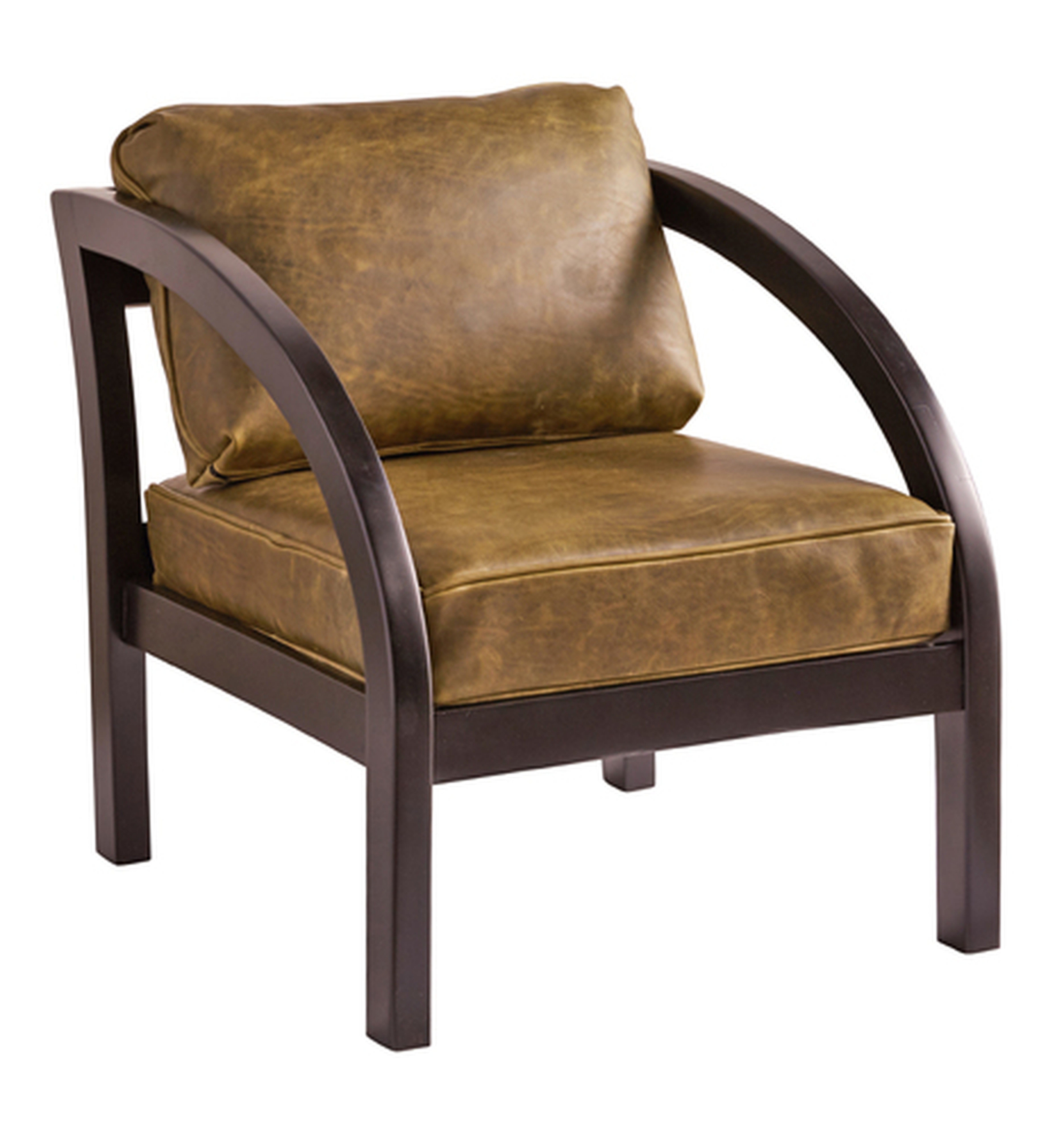 Art Deco Modernage Lounge Chair in Green Leather - Rejuvenation