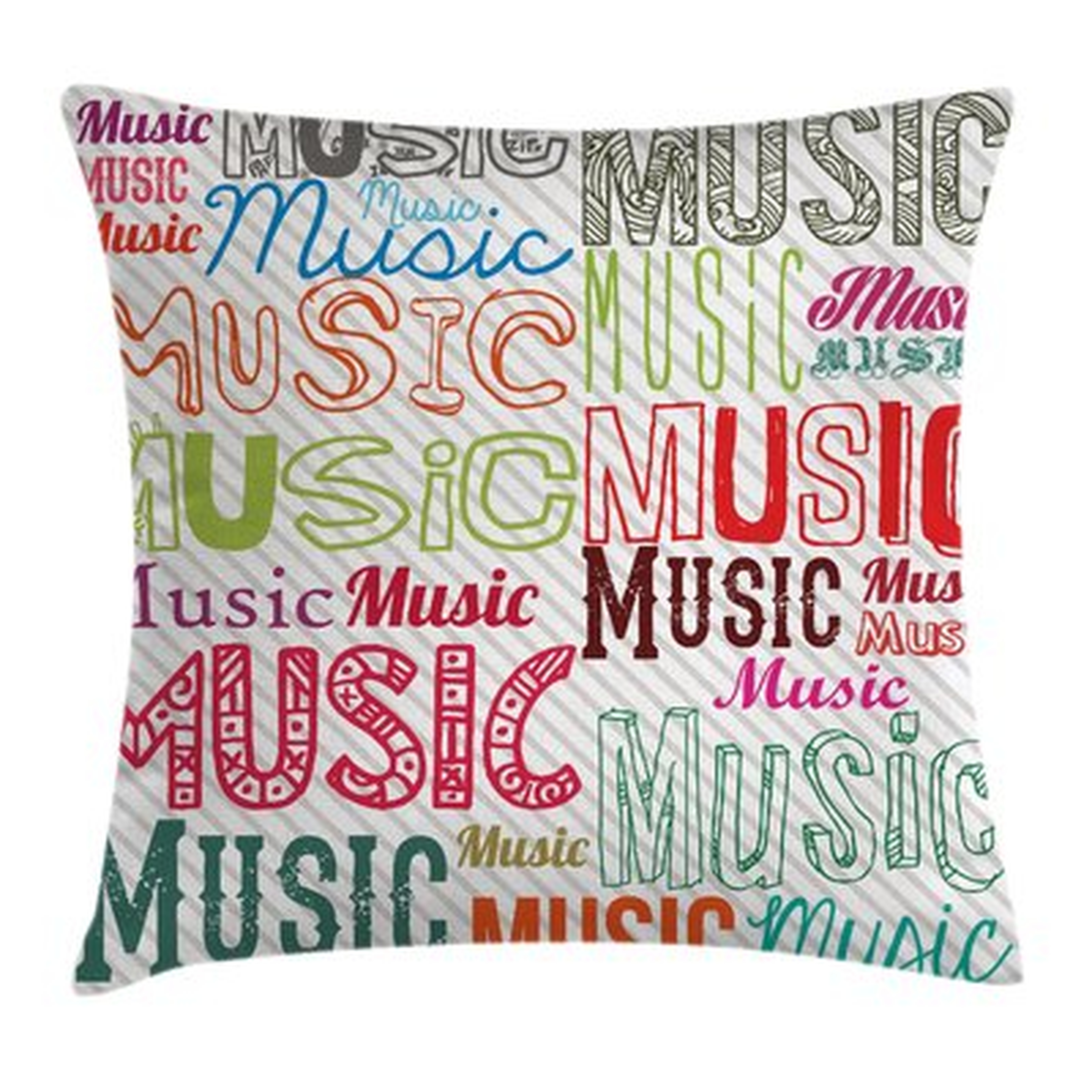 Music Typography Rhythm Funky Pillow Cover - Wayfair