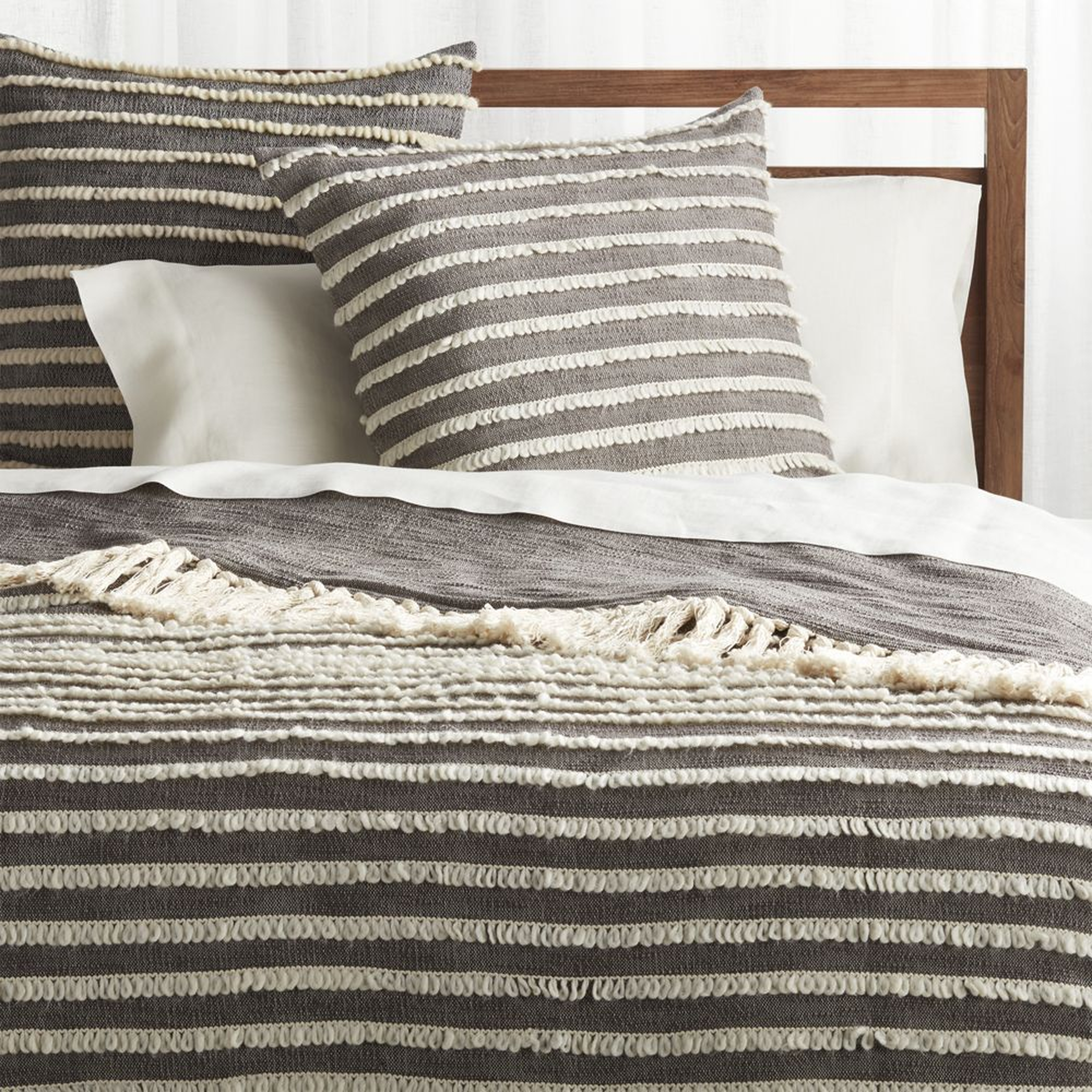 Corlett Grey and White Blanket - Crate and Barrel