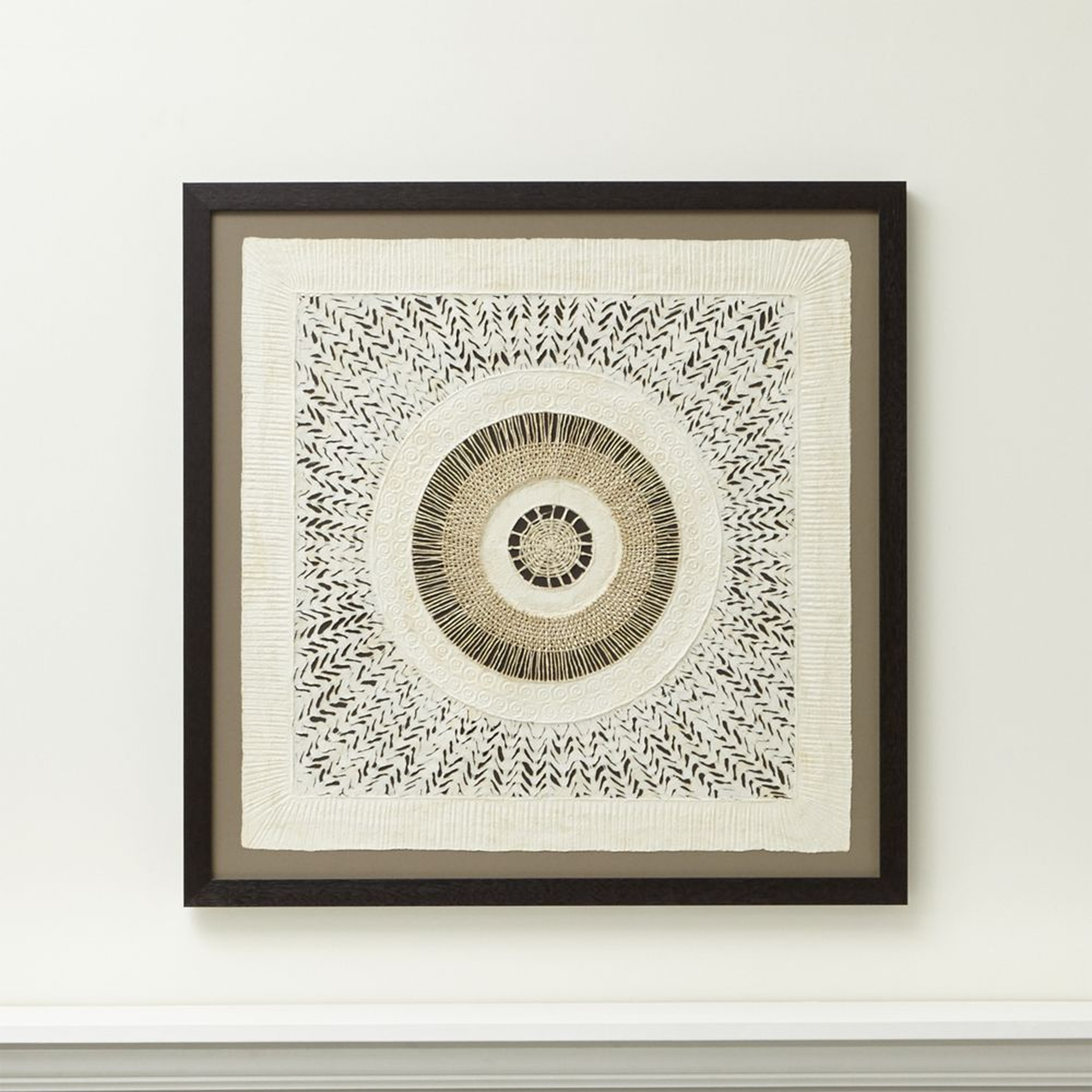 "Circulo de Papel" Framed Hand-Crafted Paper Wall Art 43"x43" by Julio Laja Chichicaxtle - Crate and Barrel