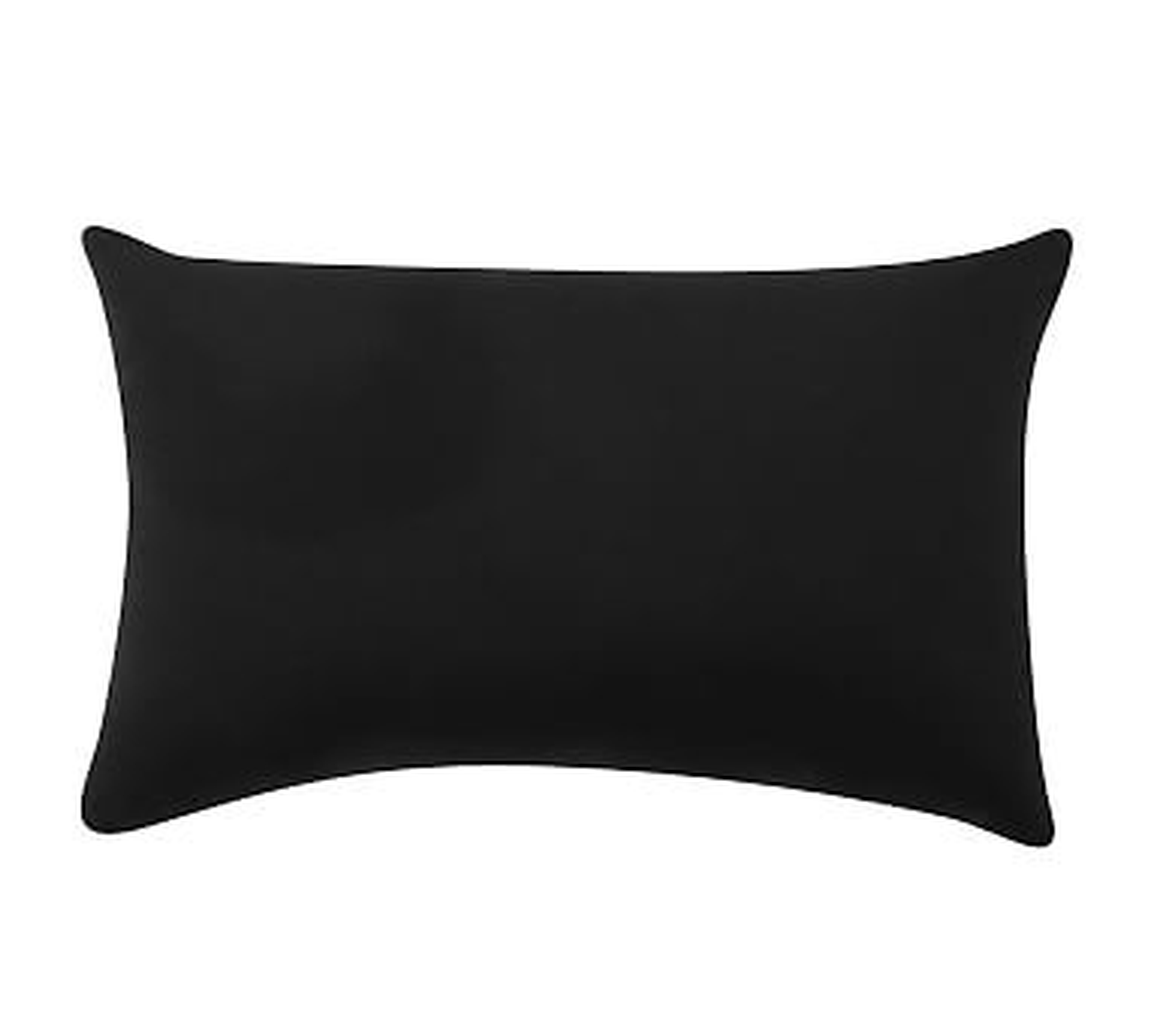 Sunbrella(R), Solid Outdoor Lumbar Pillow, 16 x 24", Black - Pottery Barn