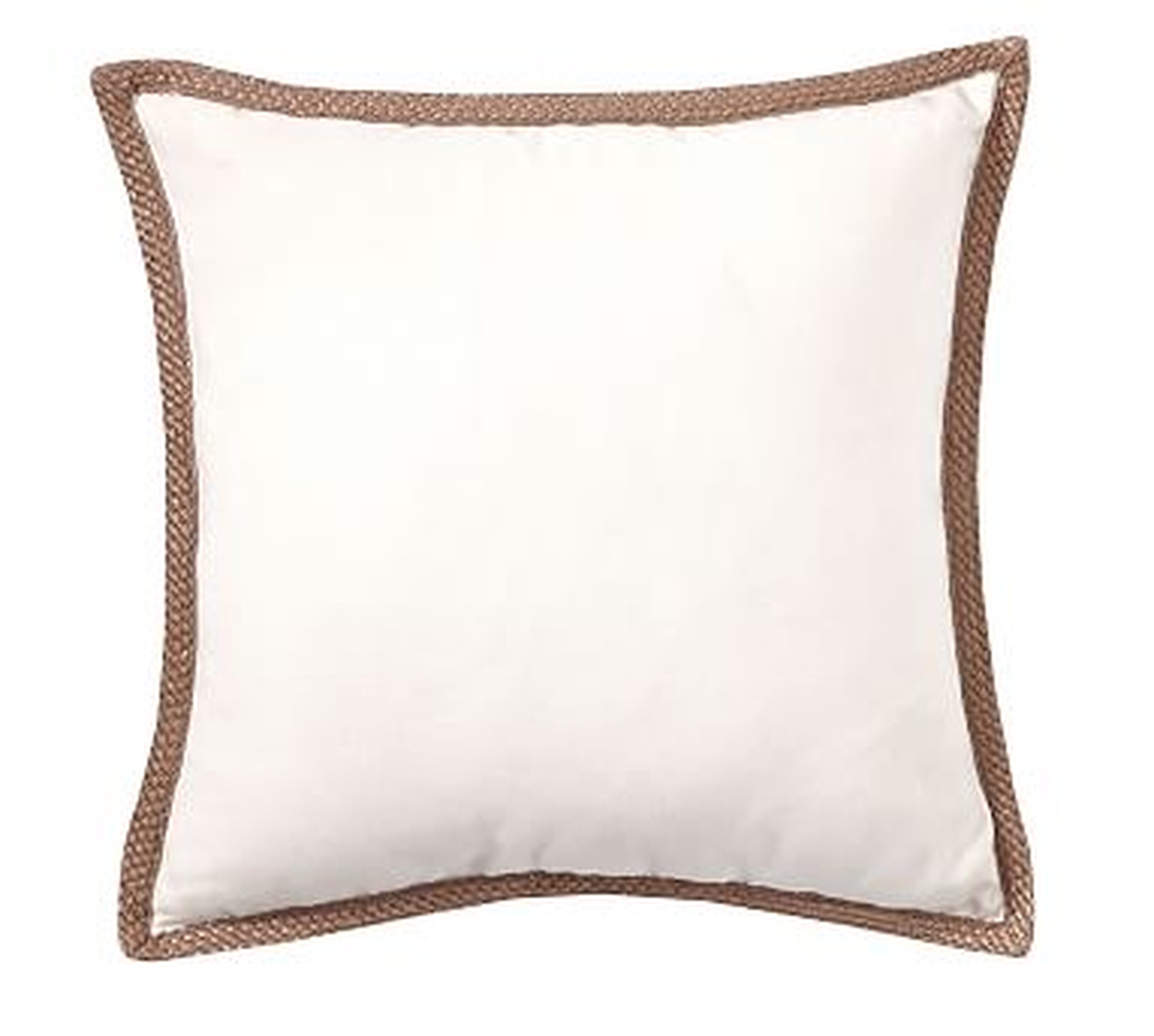 Synthetic Trim Indoor/Outdoor Pillow, 20", Natural - Pottery Barn