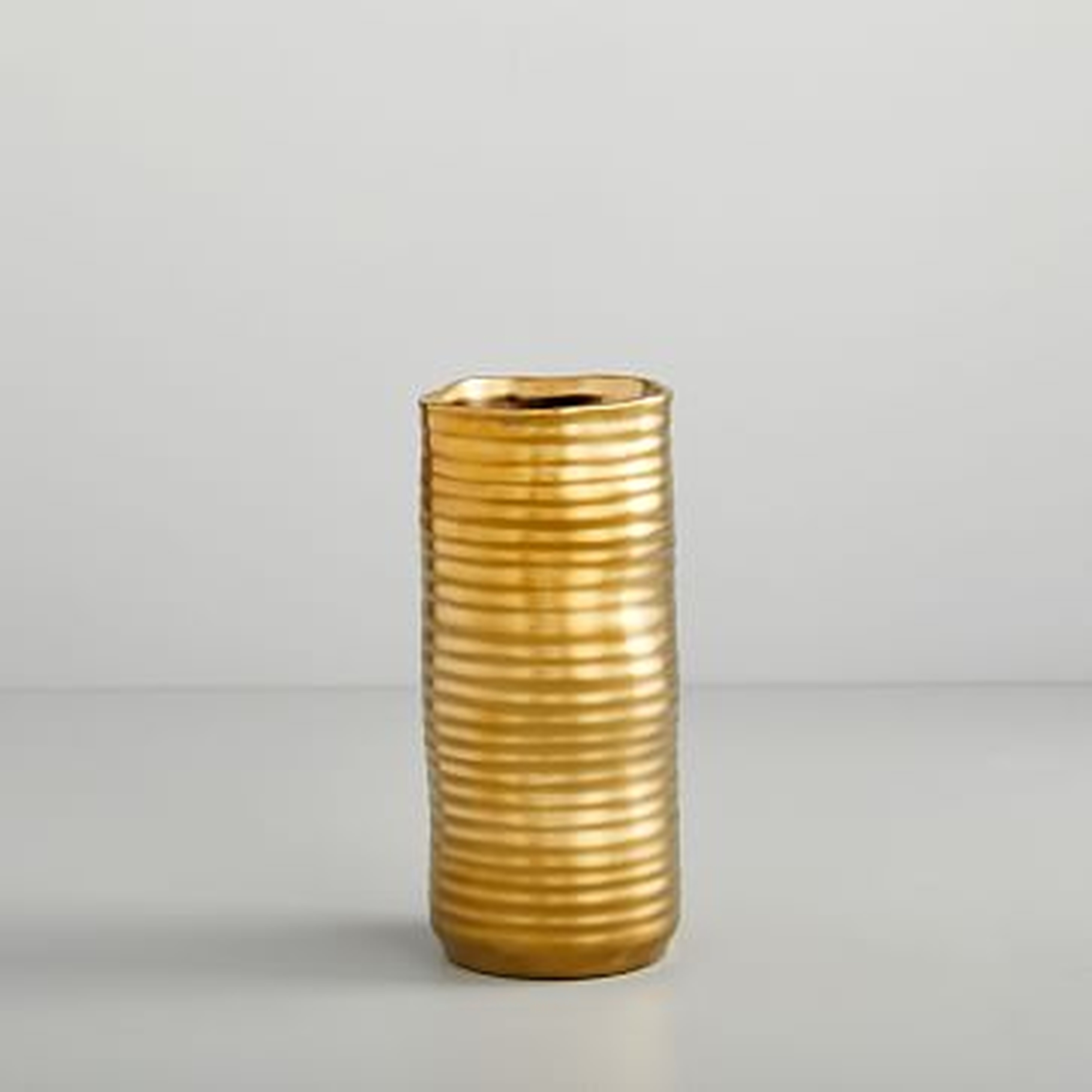 Molten Brass Vase, Medium, Straight - West Elm