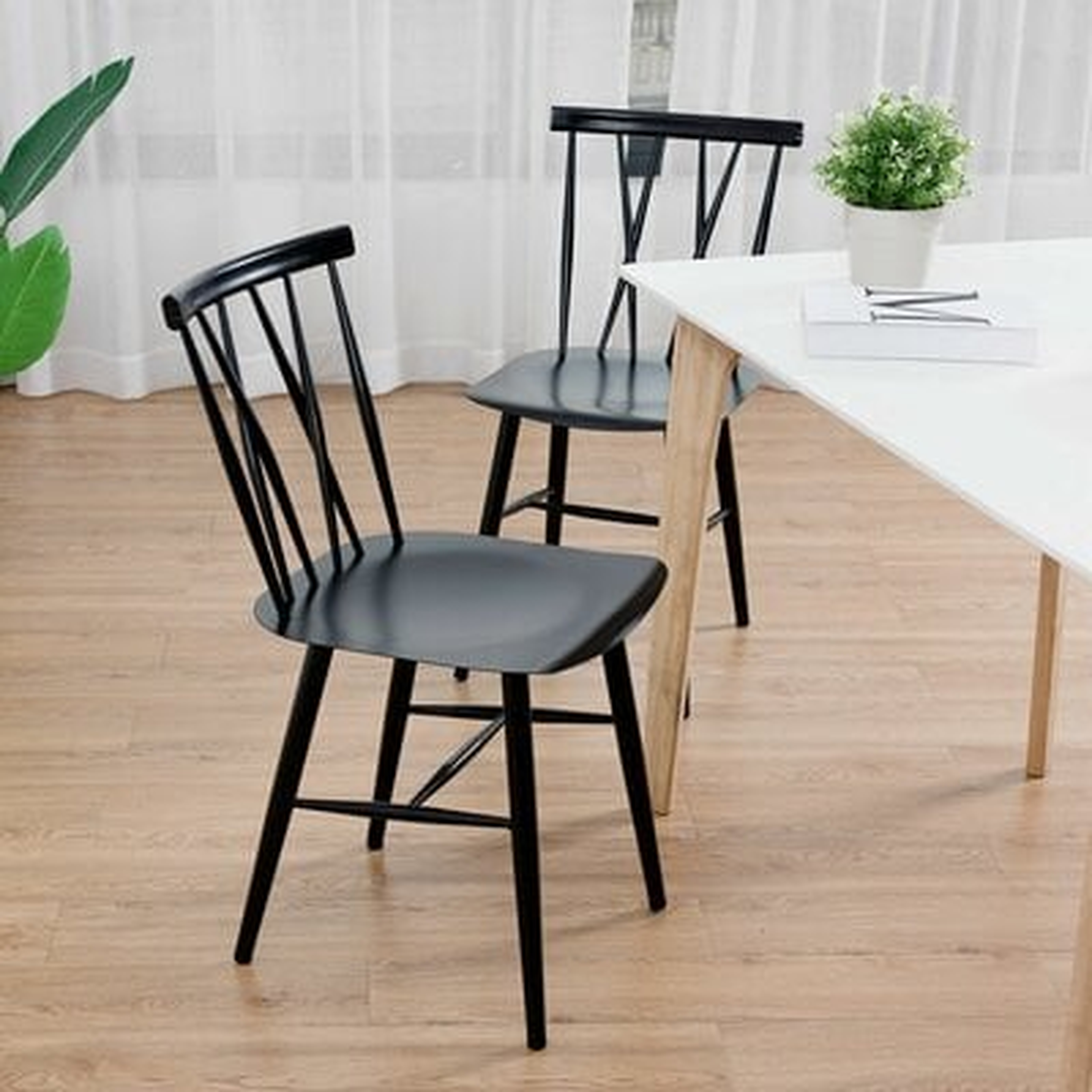 Encinal Set of 2 Dining Side Chairs Tolix Chairs Armless Cross Back Kitchen Bistro Cafe - Wayfair
