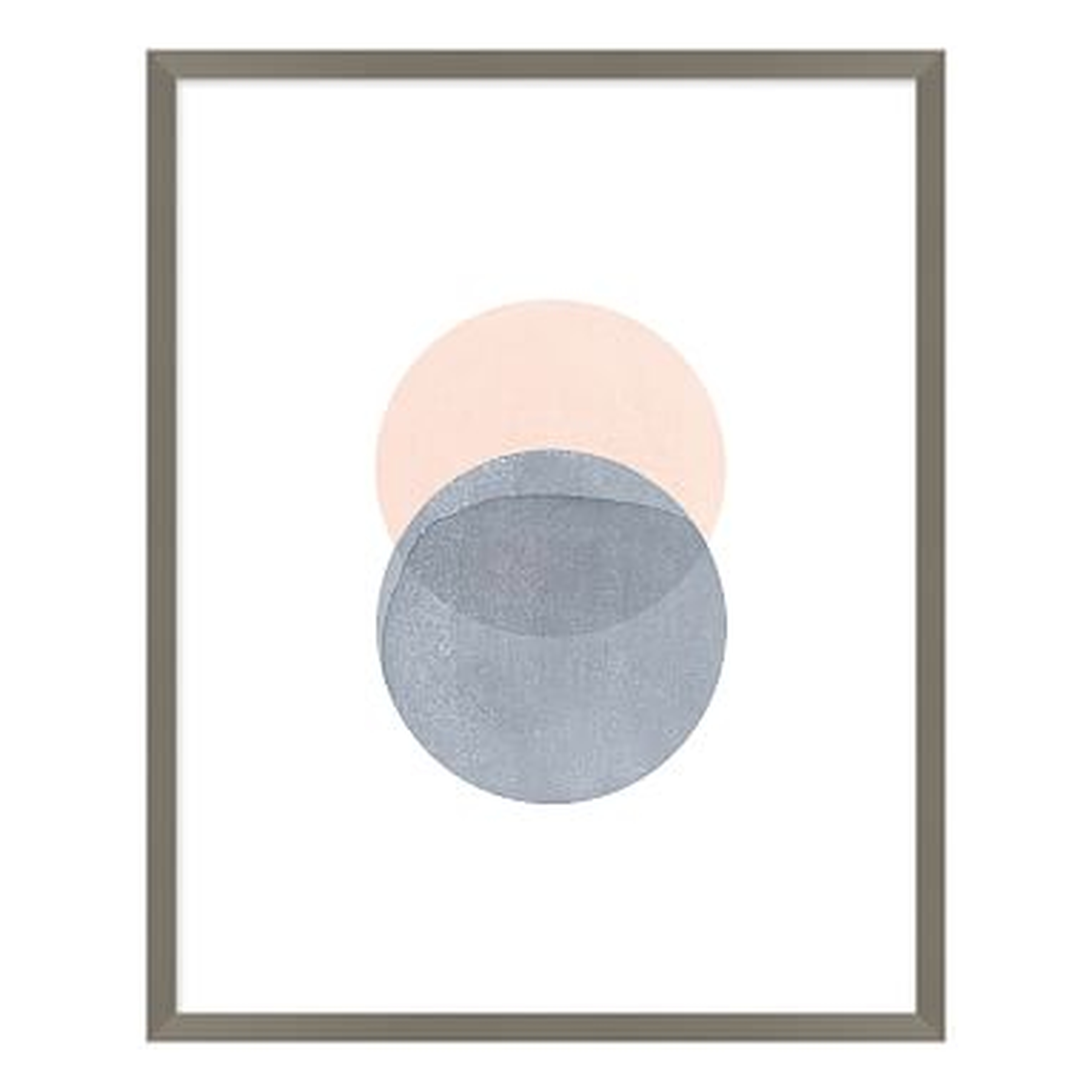 Blush and Gray Round Abstract Stones Framed Art, Gray Frame, 20"x25" - Pottery Barn Teen