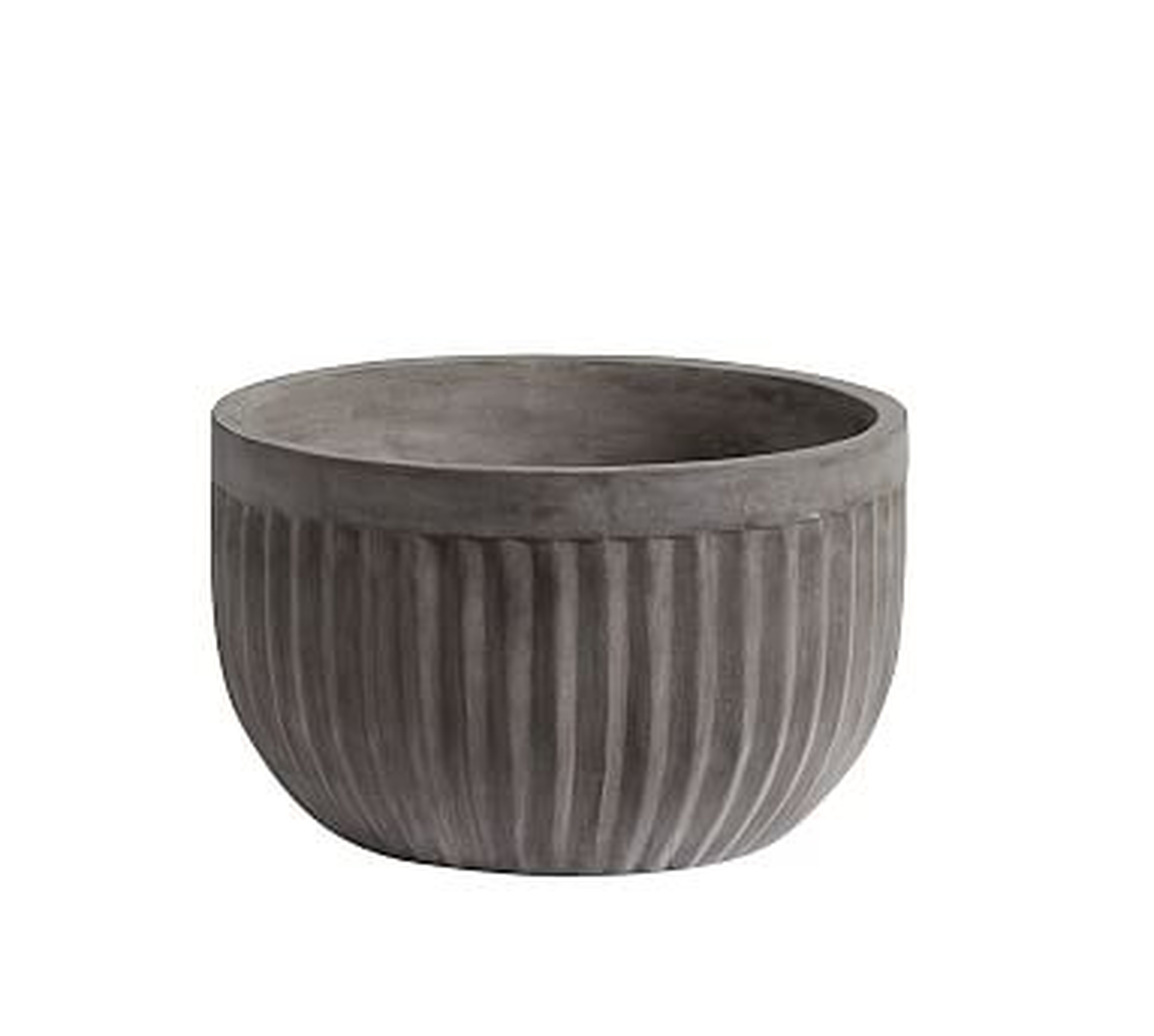 Concrete Fluted Planter, Grey, 19.75" Diam. x 12" H - Pottery Barn