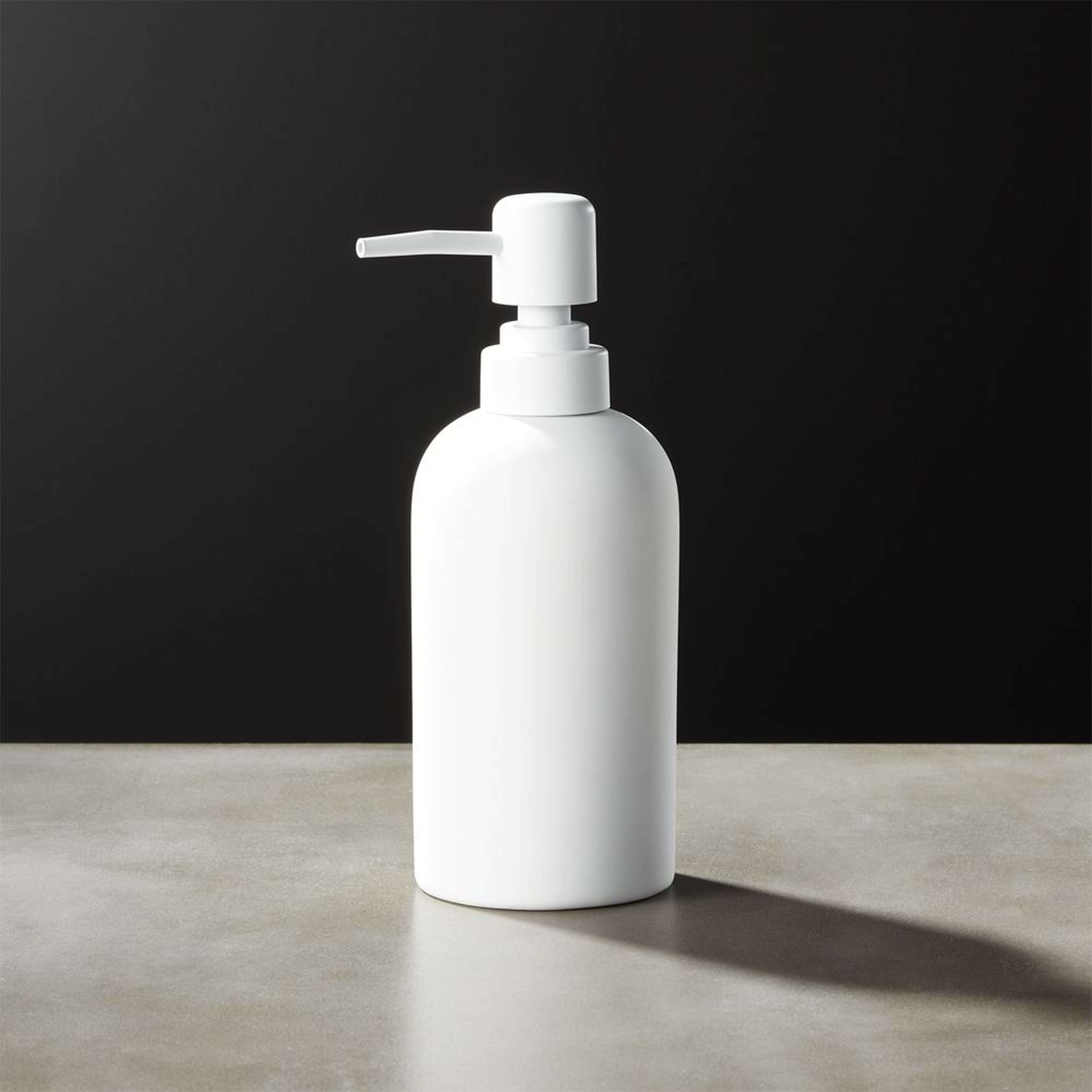 White Rubber Coated Soap Pump - CB2