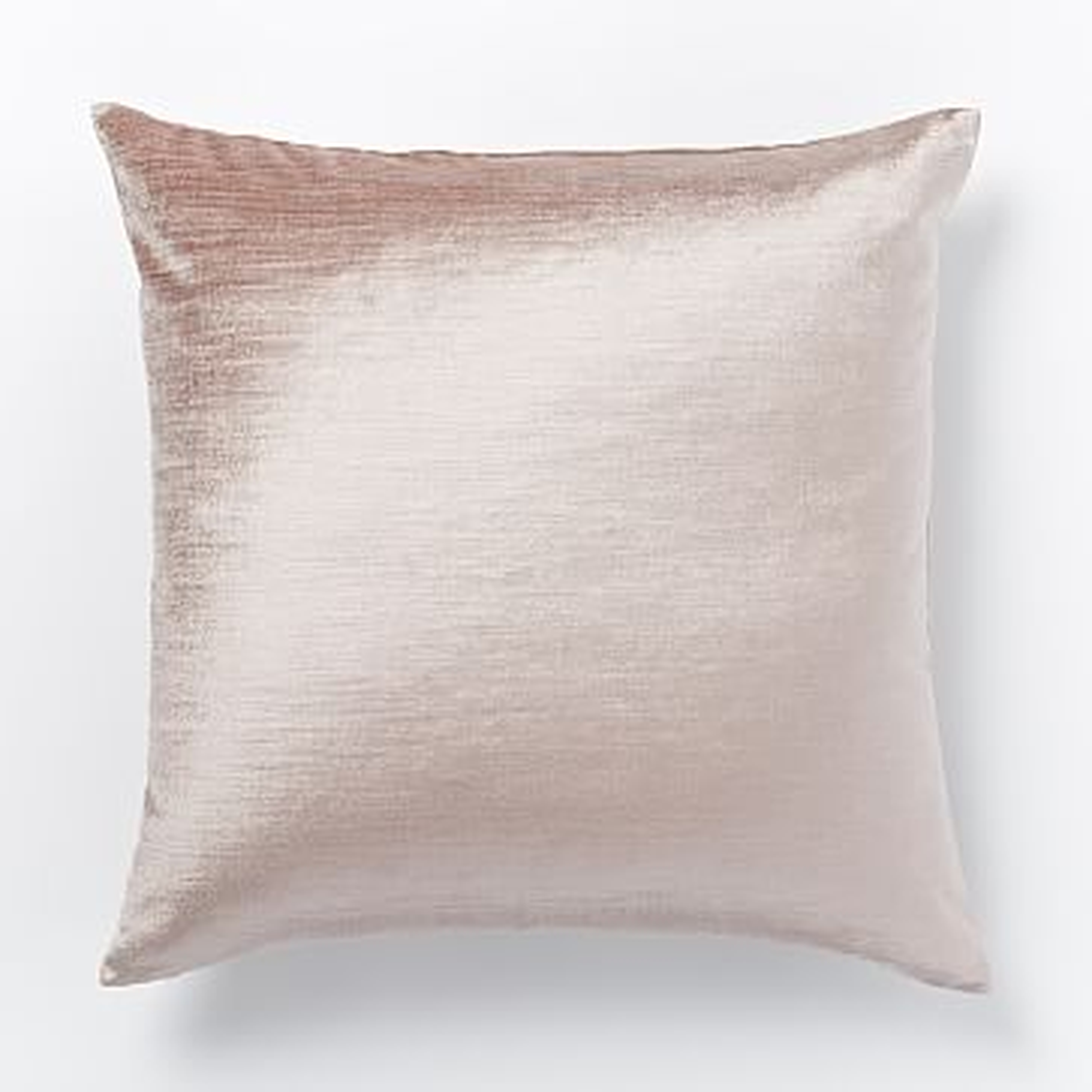 Cotton Luster Velvet Pillow Cover, 20"x20", Dusty Blush - West Elm