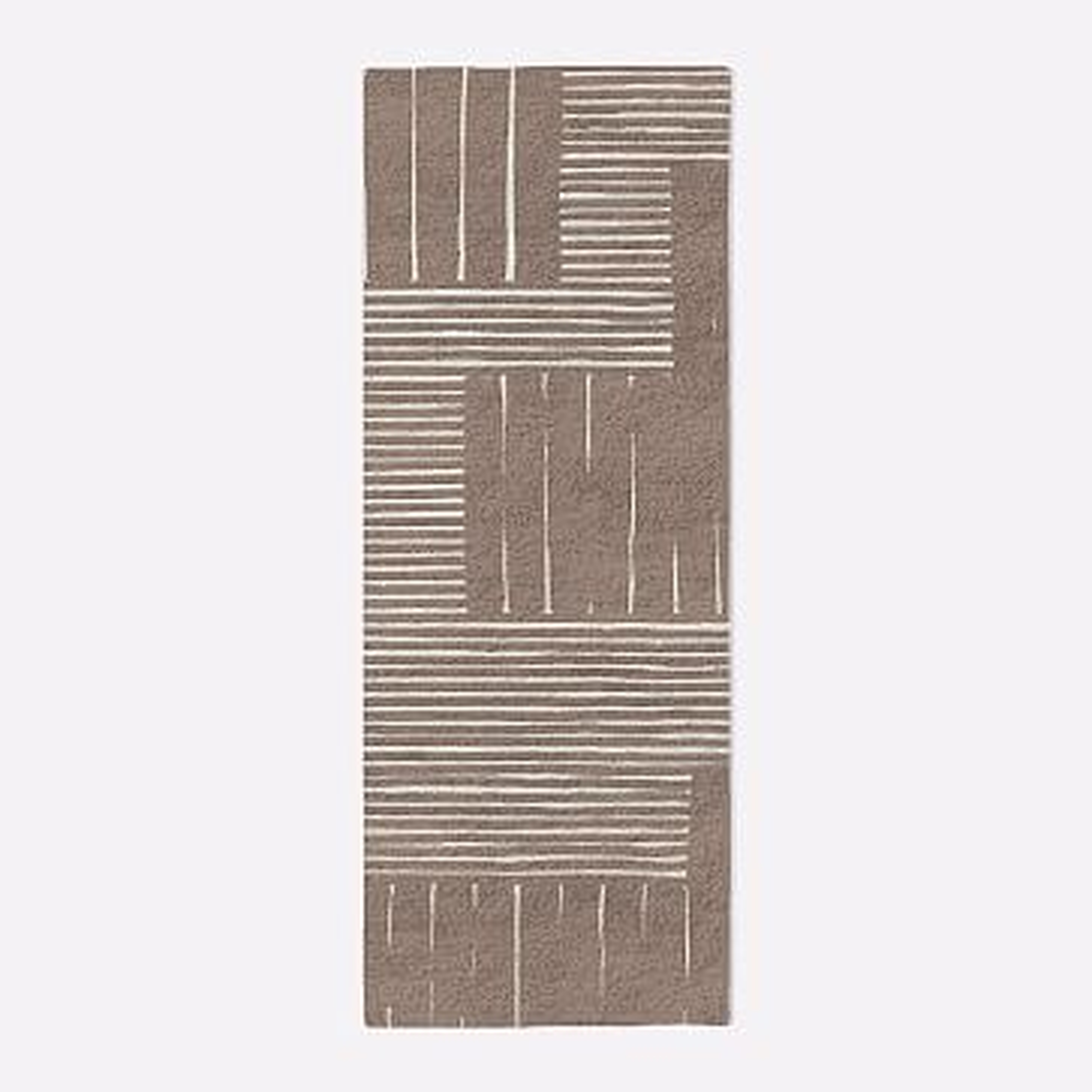 MTO Painted Mixed Stripes Rug, Rosette, 2.5x7 - West Elm