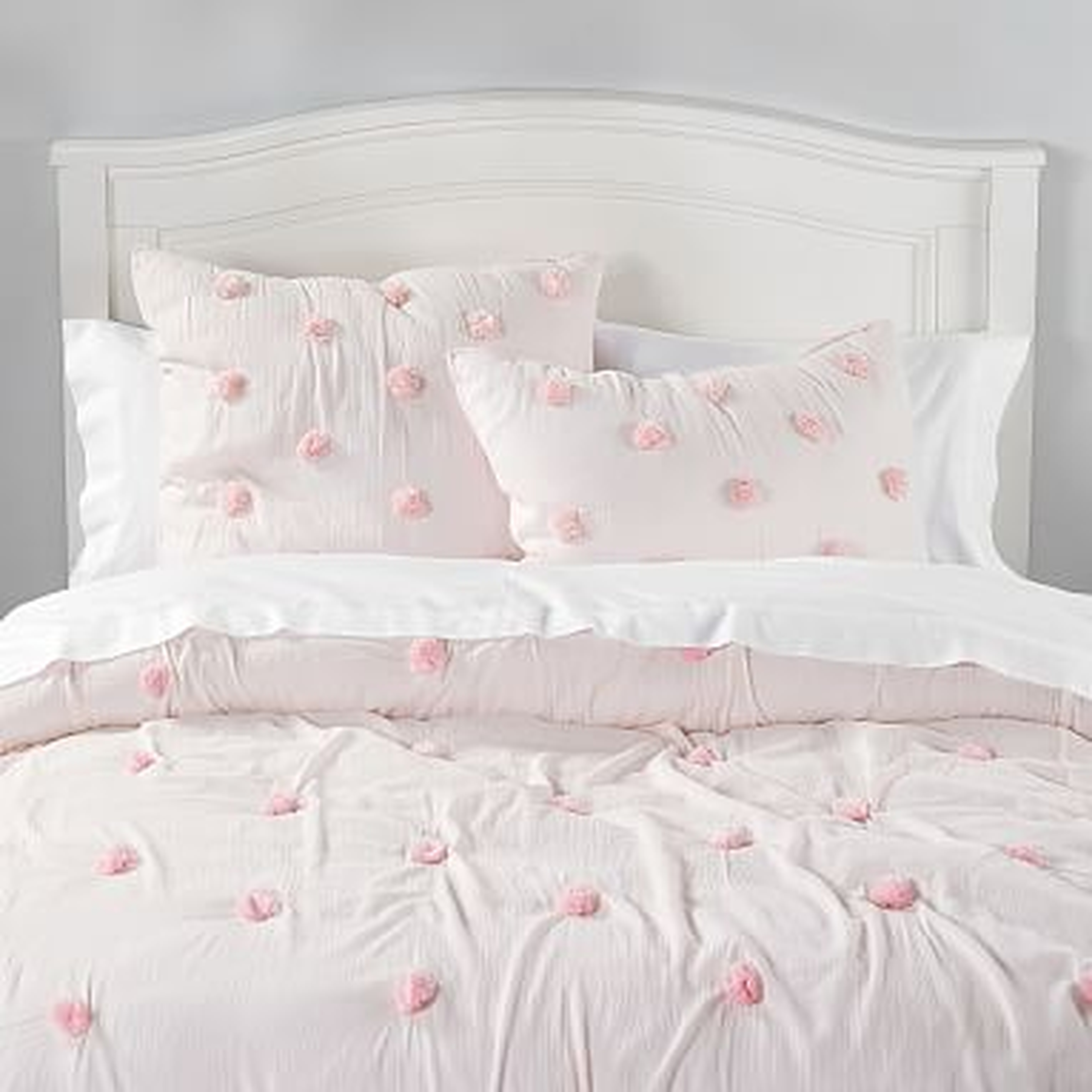 Crinkle Puff Quilt, Full/Queen, Powdered Blush - Pottery Barn Teen