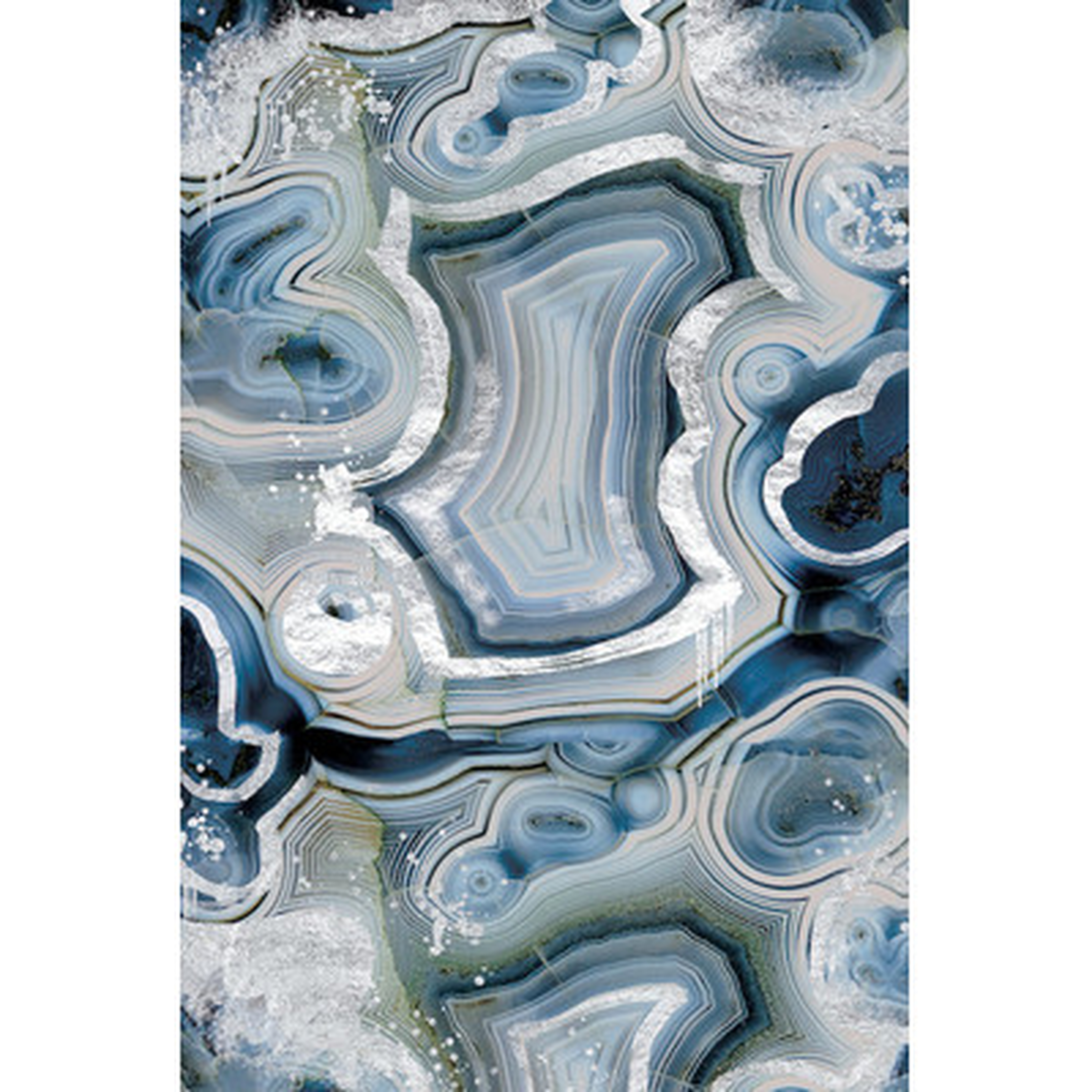 'Sterling Sapphire Geode' by 5by5collective Graphic Art on Wrapped Canvas - Wayfair