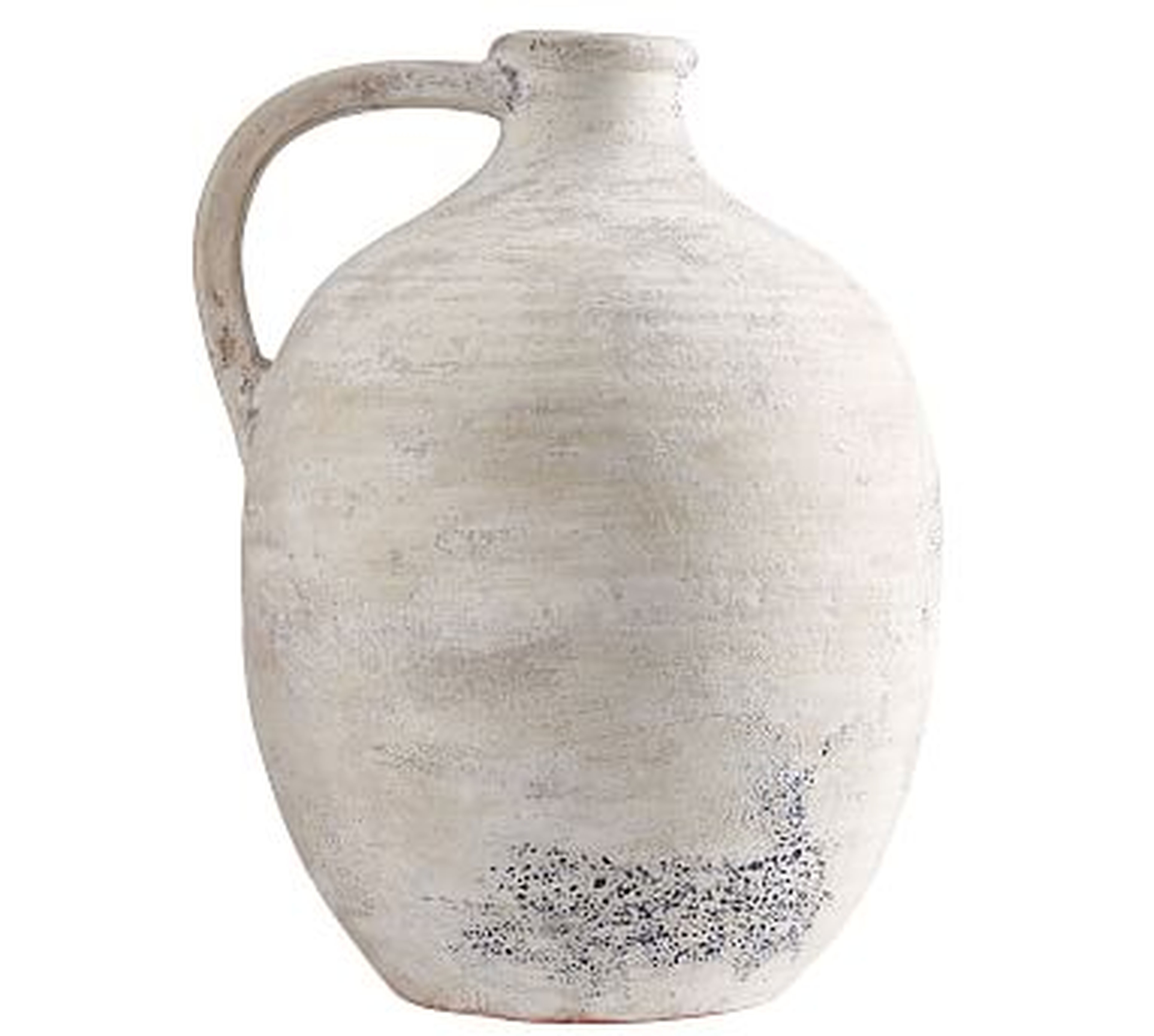 Artisan Handcrafted Terracotta Vase, Large Jug, White - Pottery Barn