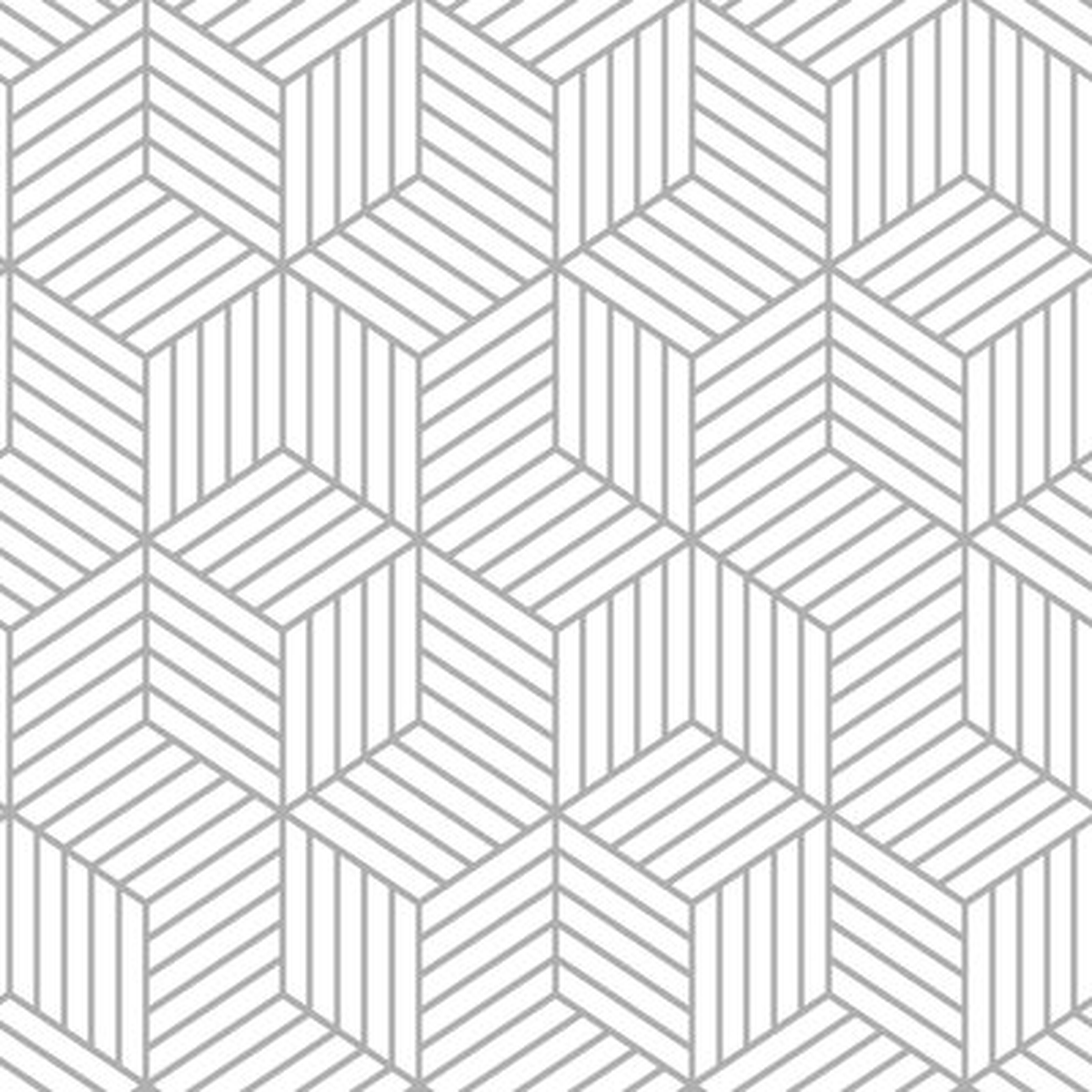 Rumsey Striped Hexagon 16.5' L x 20.5" W Geometric Peel and Stick Wallpaper Roll - AllModern