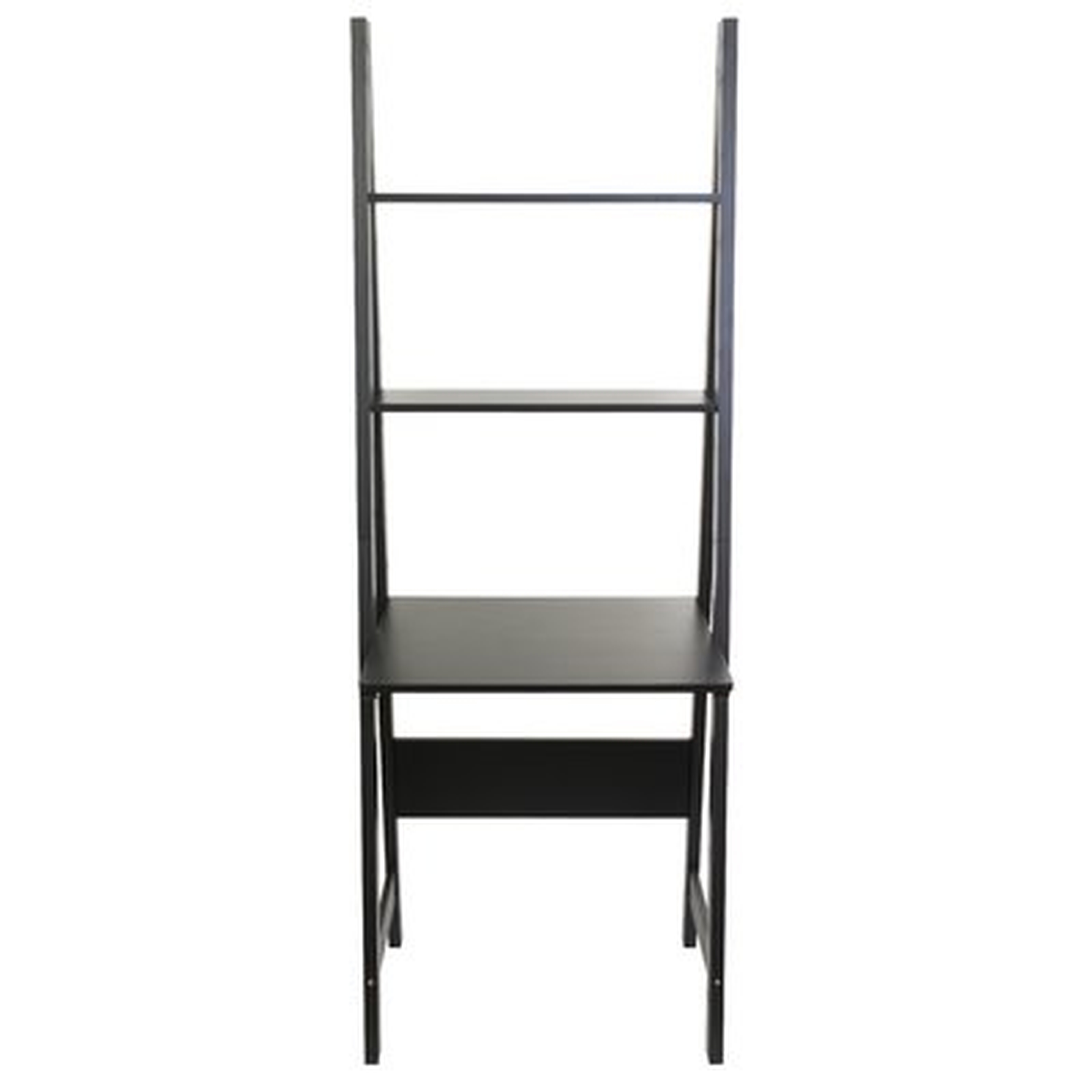 Wrought Studio Morrell Floor Shelf Ladder Desk in Black - Wayfair