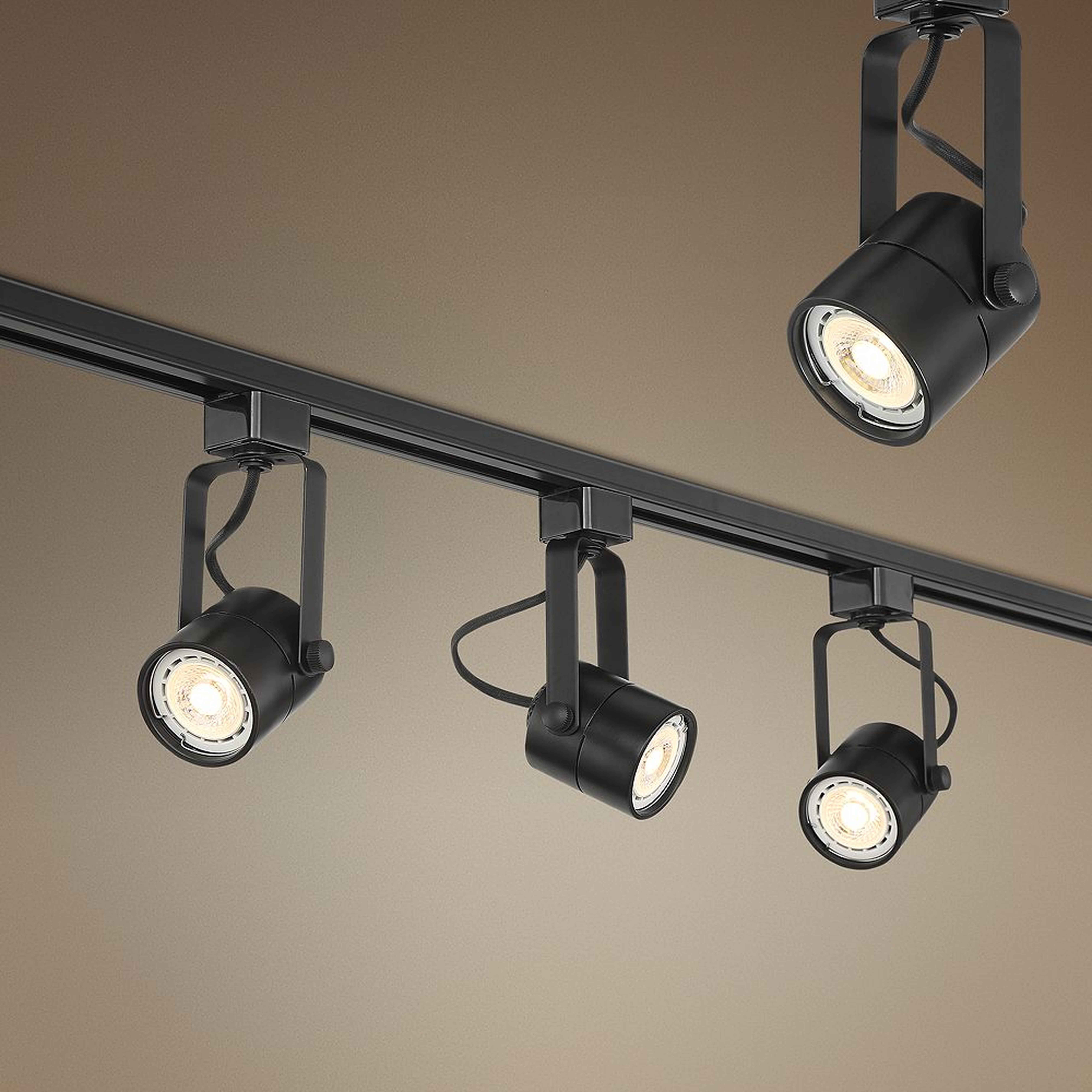 Pro Track Layna Linear 3-Light Black LED Bullet Track Kit - Style # 41R32 - Lamps Plus