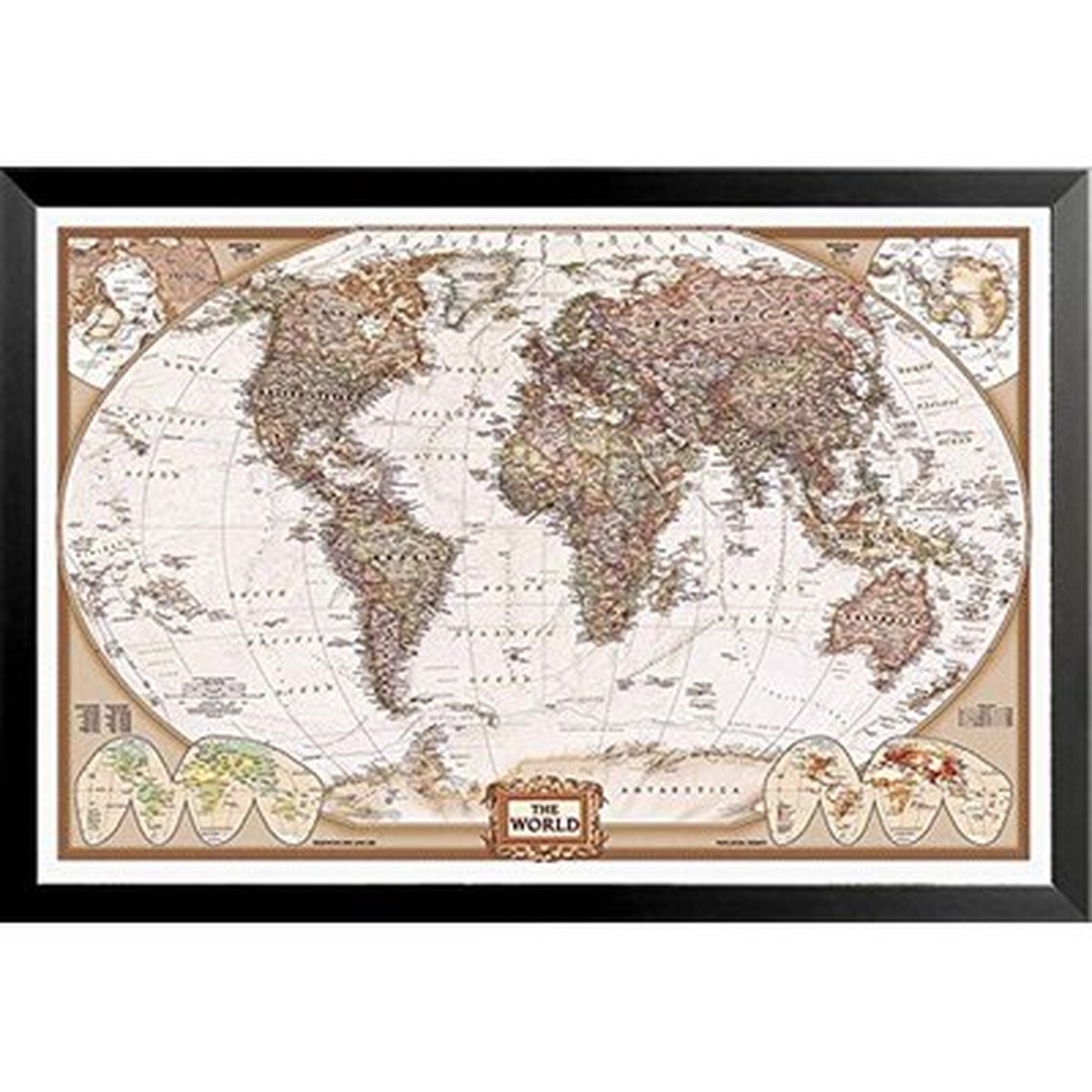 'National Geographic Map Executive Style' Rectangle Framed Print - Wayfair