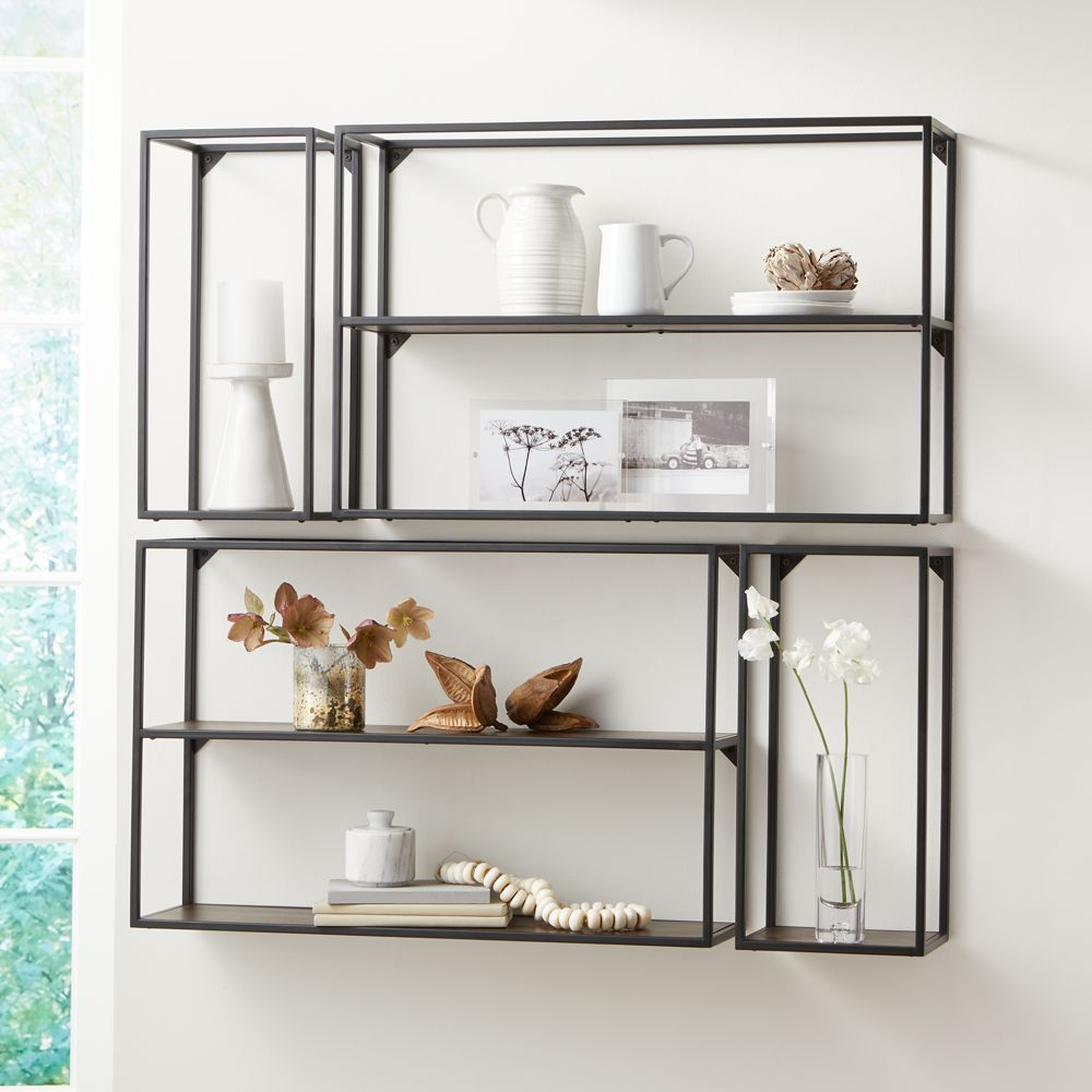 Booker Mirror Image Shelves, Set of 4 - Crate and Barrel