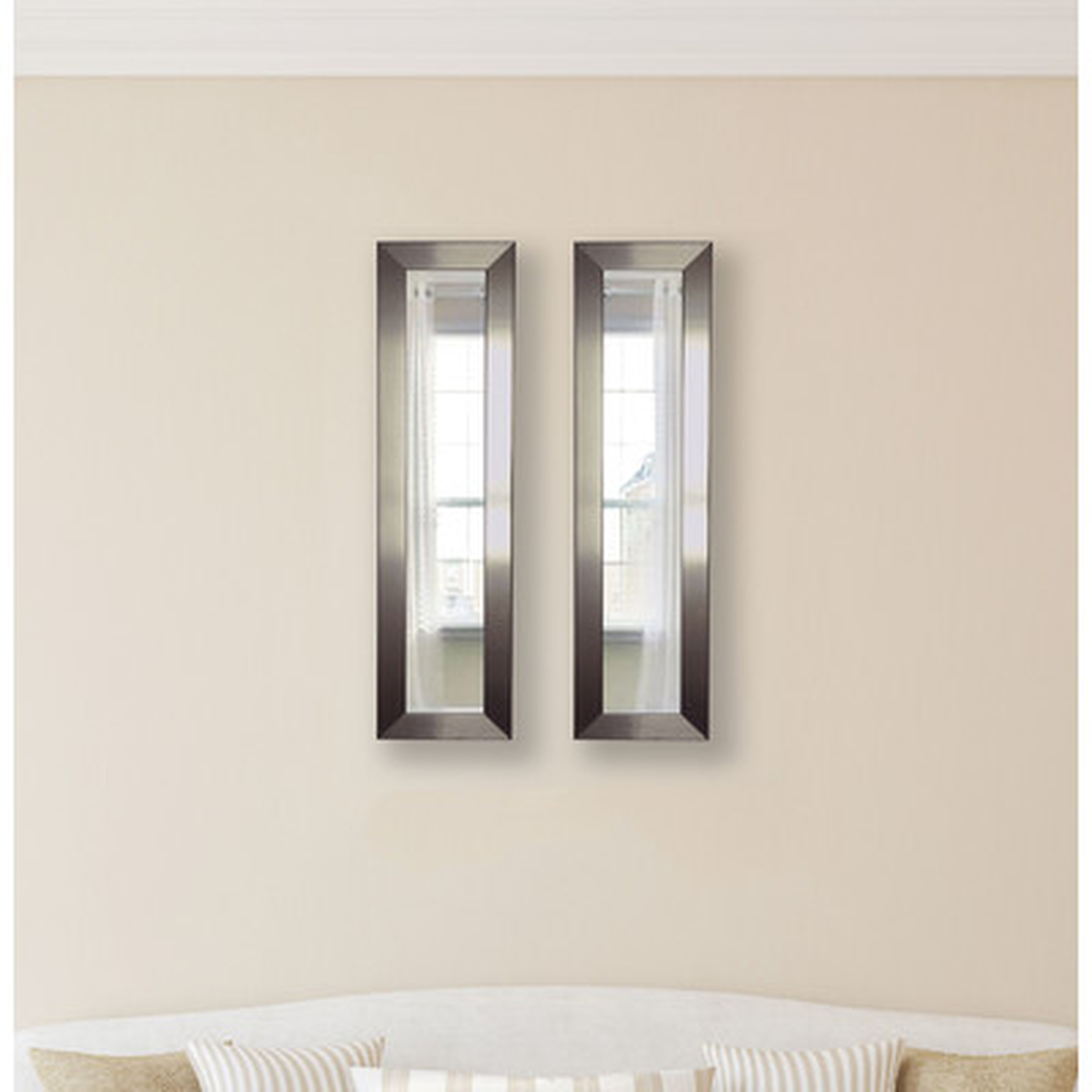 Wanneroo Silver Petite Mirror Panels Set of 2 - Wayfair