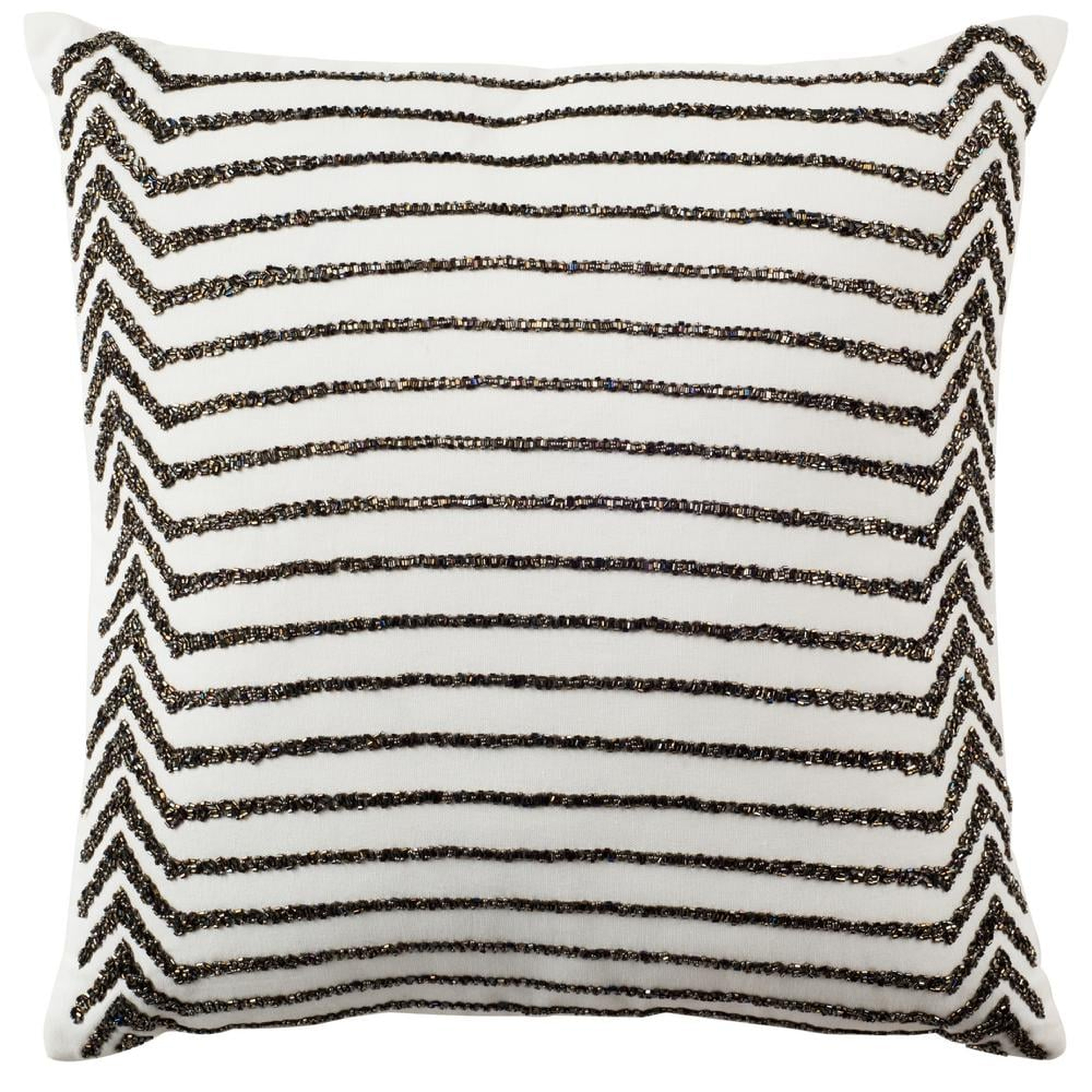 Emilia Stripe Pillow, Black & White, 18" x 18" - Home Depot