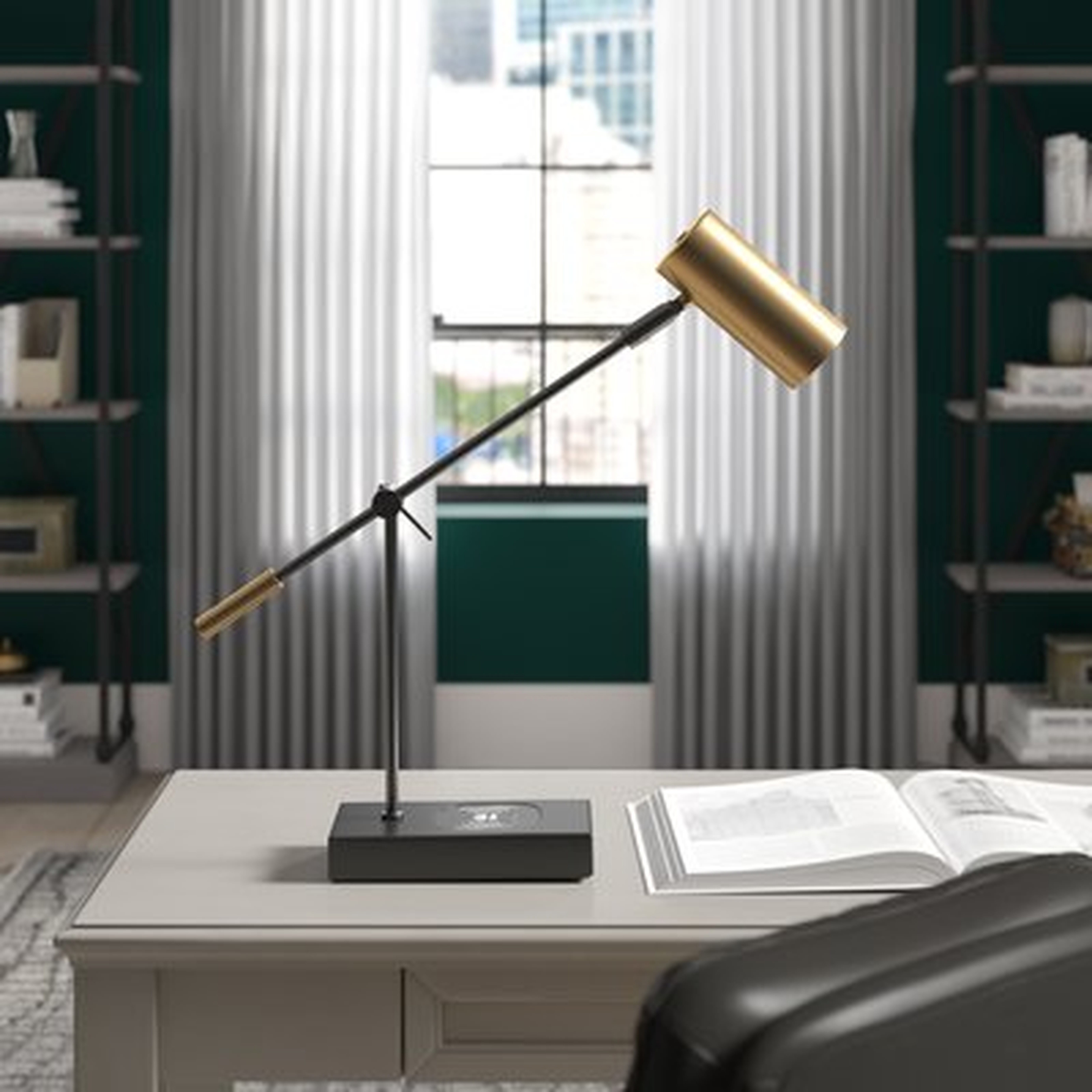 Flickinger Charge LED 22" Desk Lamp with Wireless Charger - Birch Lane