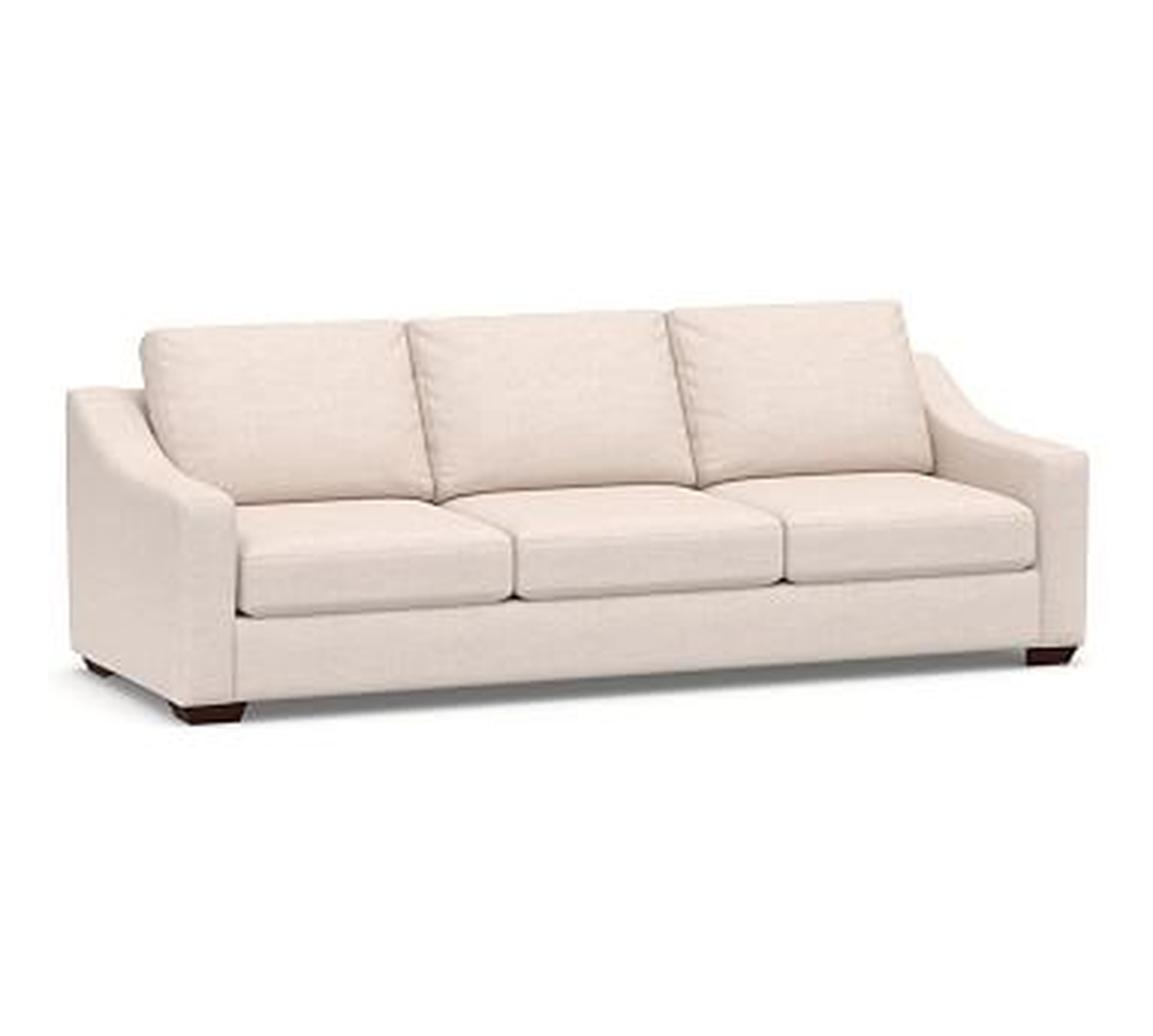 Big Sur Slope Arm Upholstered Grand Sofa 105", Down Blend Wrapped Cushions, Performance Everydaylinen(TM) by Crypton(R) Home Ivory - Pottery Barn