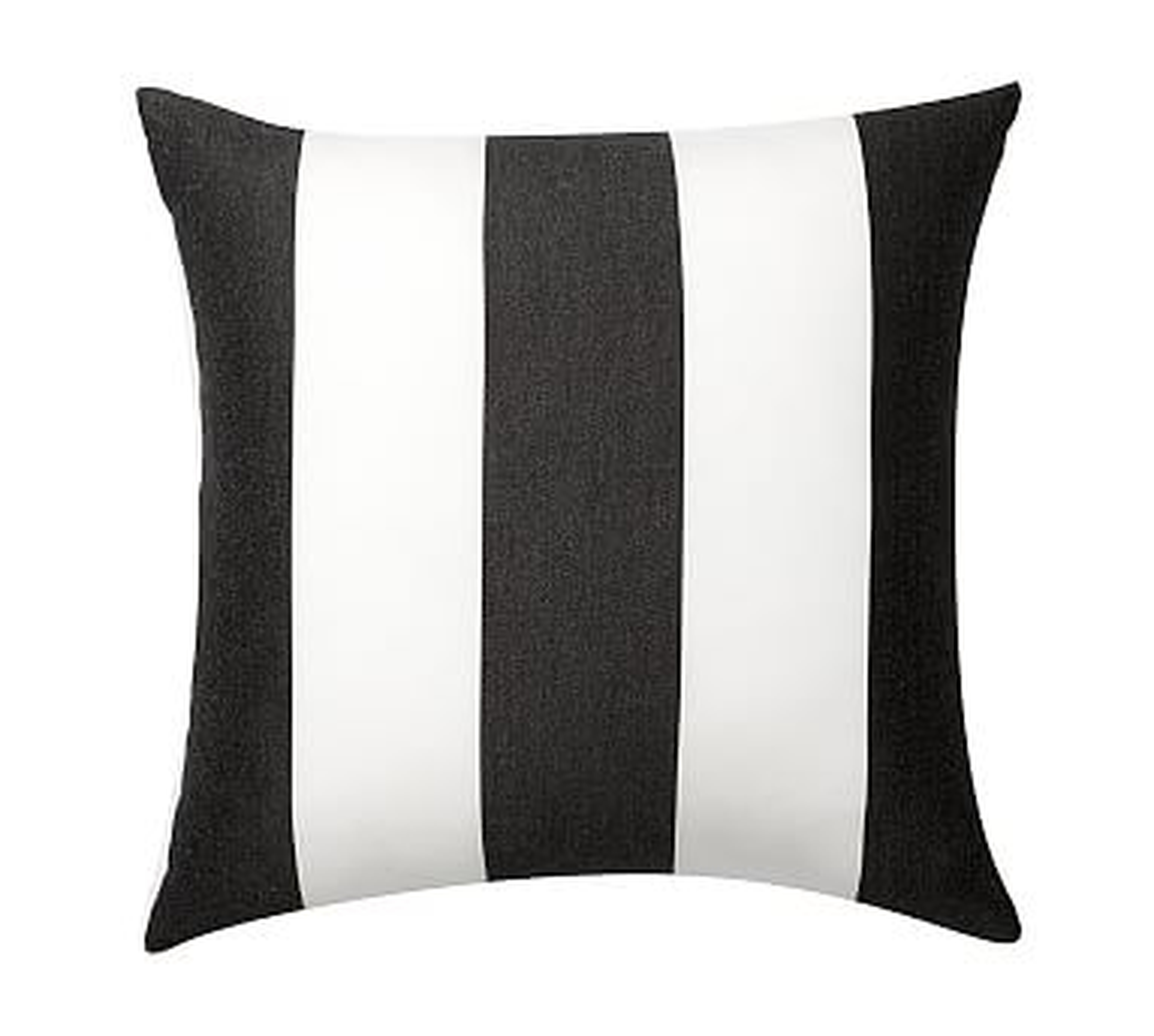 Sunbrella(R), Awning Striped Outdoor Pillow, 18", Black - Pottery Barn