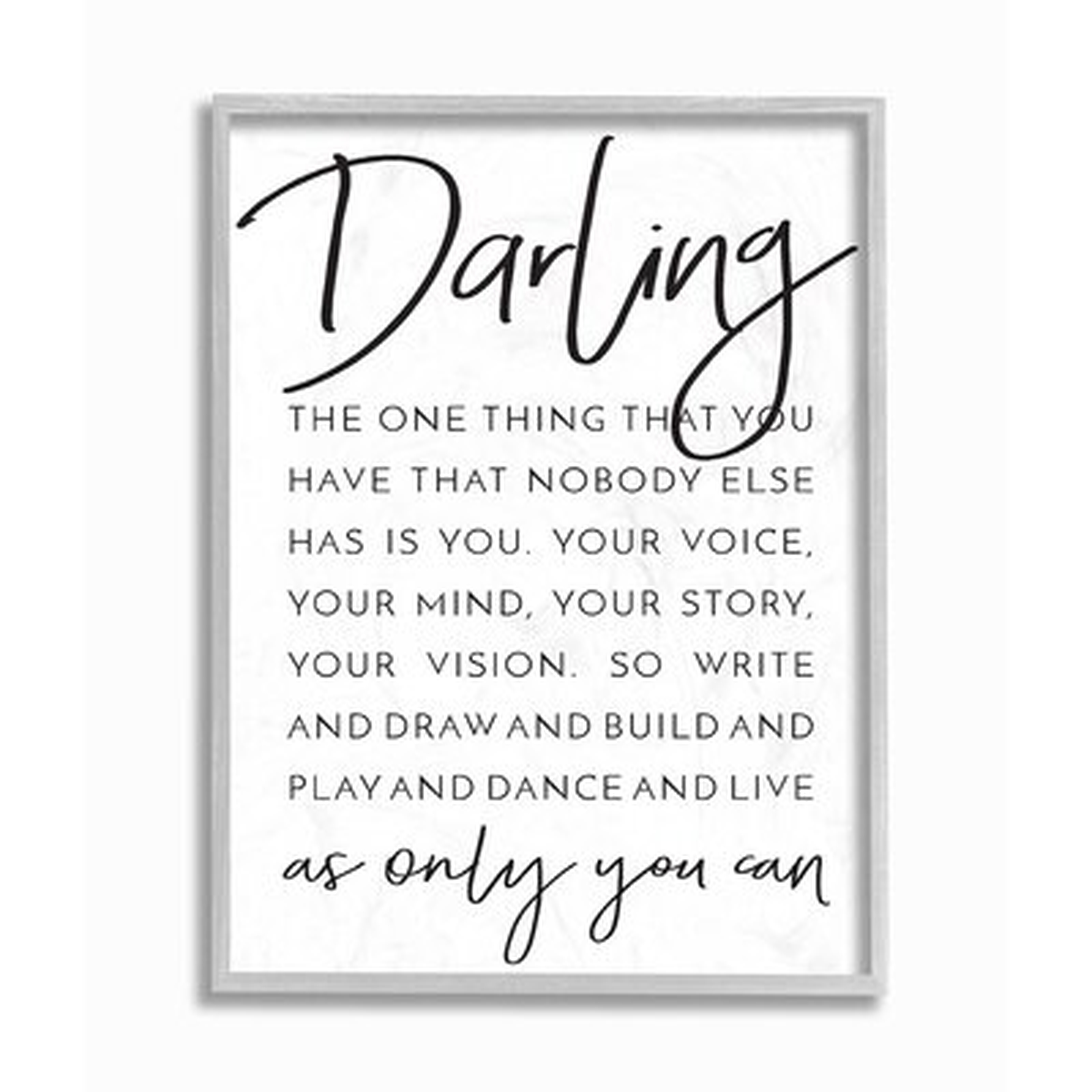 Ebern Designs Darling Live As Only You Can Typography Wall Art - Wayfair