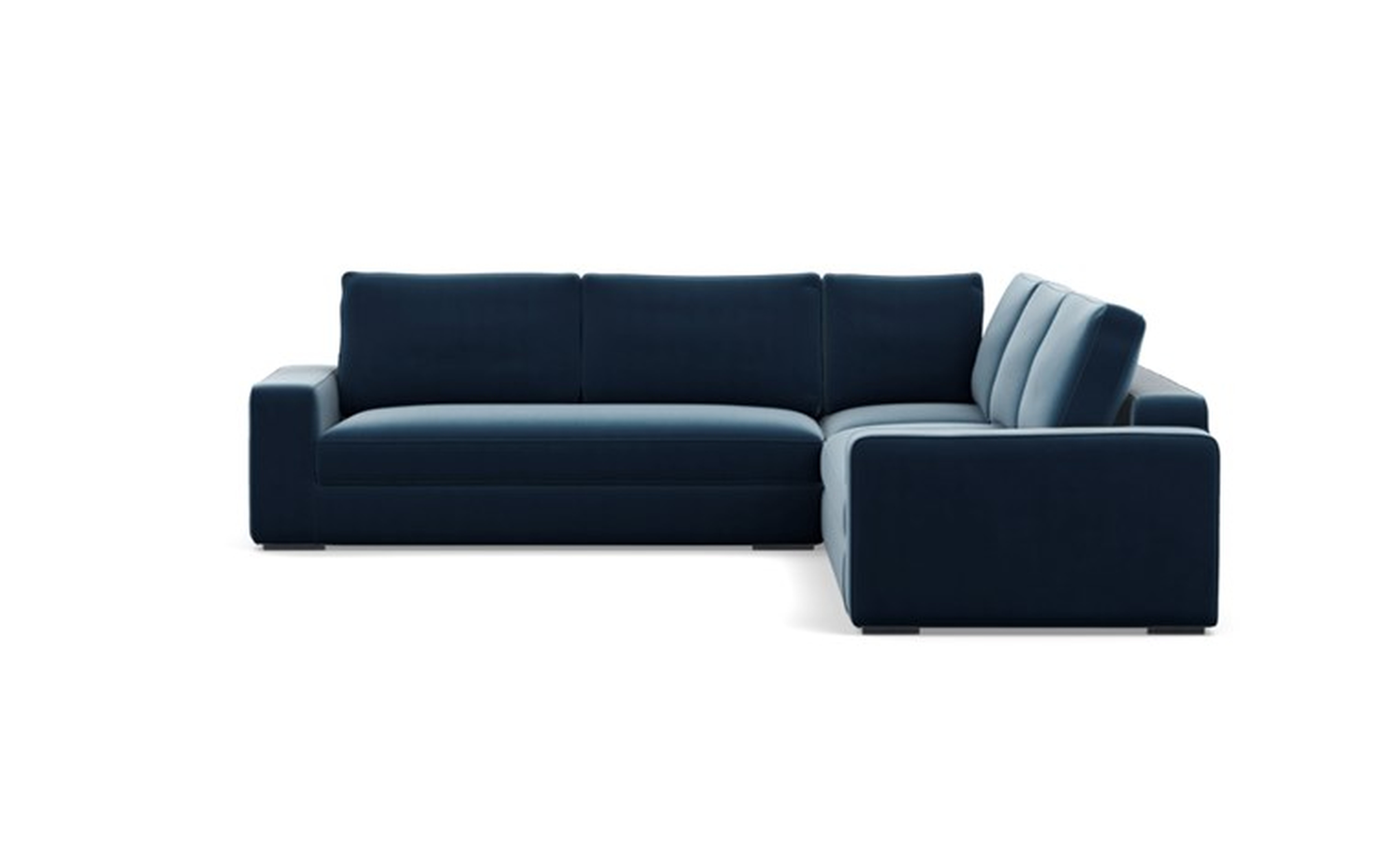 Ainsley Corner Sectional with Sapphire Fabric and Matte Black legs - Interior Define