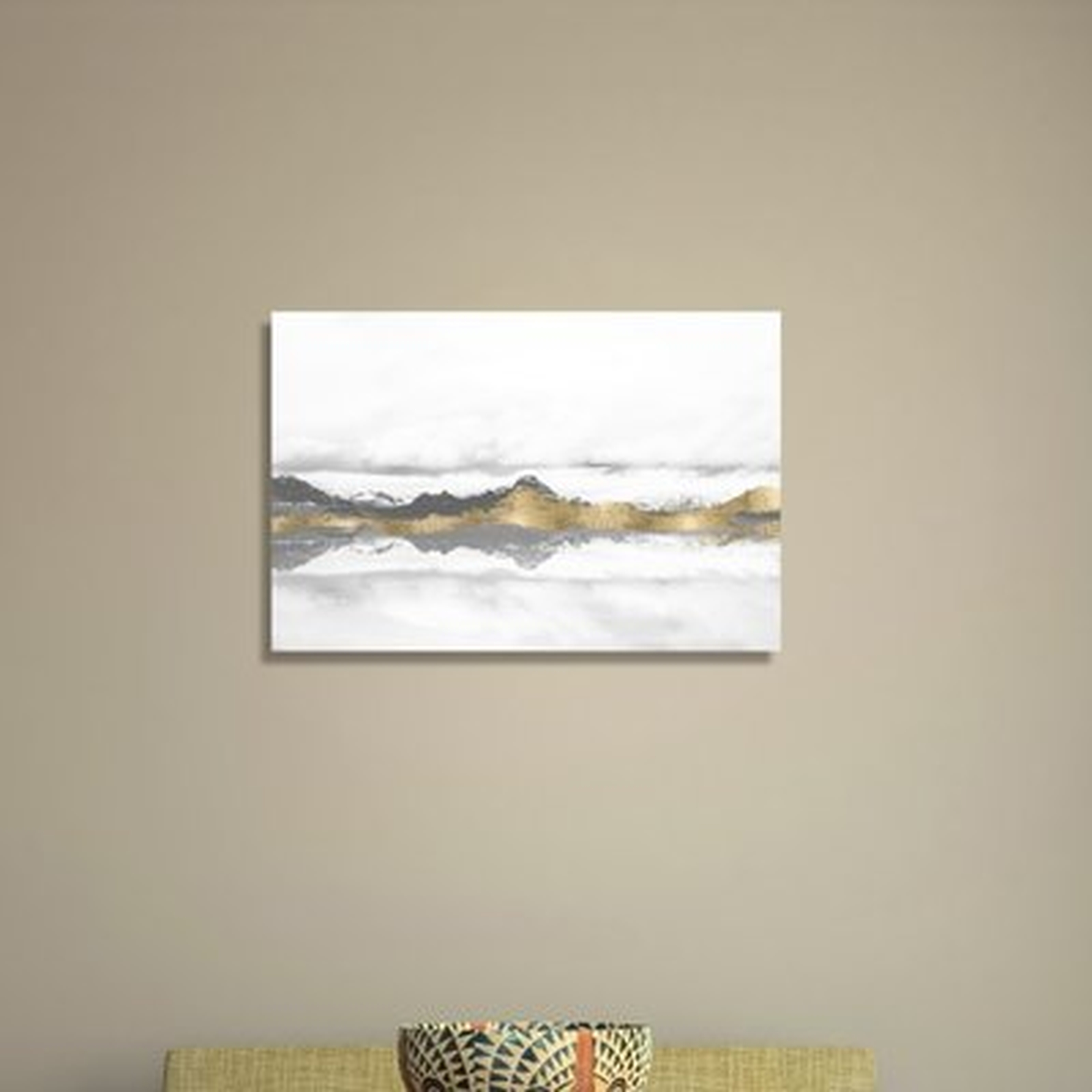 'Stood Still and Wondered Gold Abstract Art' Wrapped Canvas Graphic Art Print on Canvas - AllModern